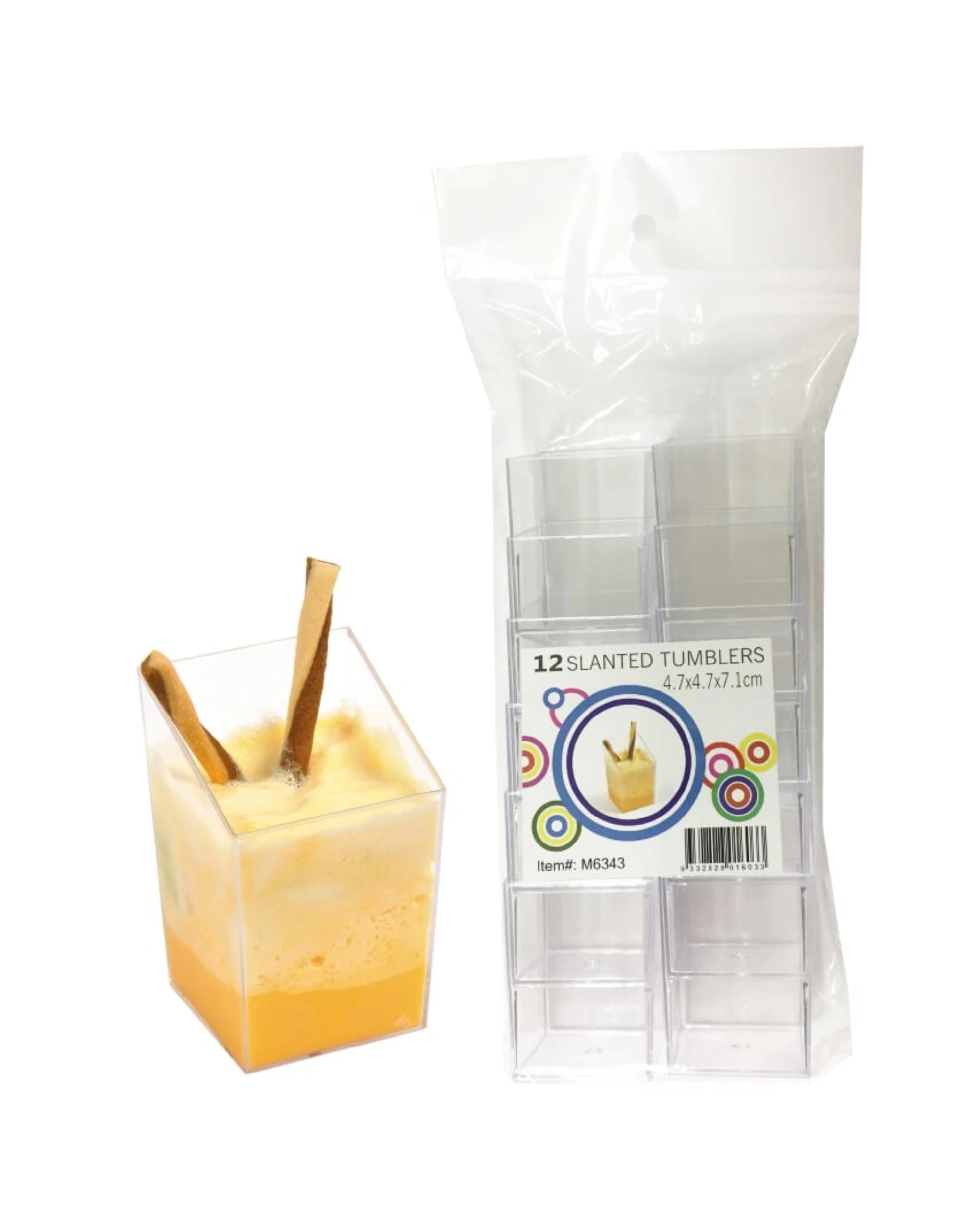 1 Fun Time Mini Plastic Square Slanted Dessert Cups 100ml Pack of 12, 1 of 1