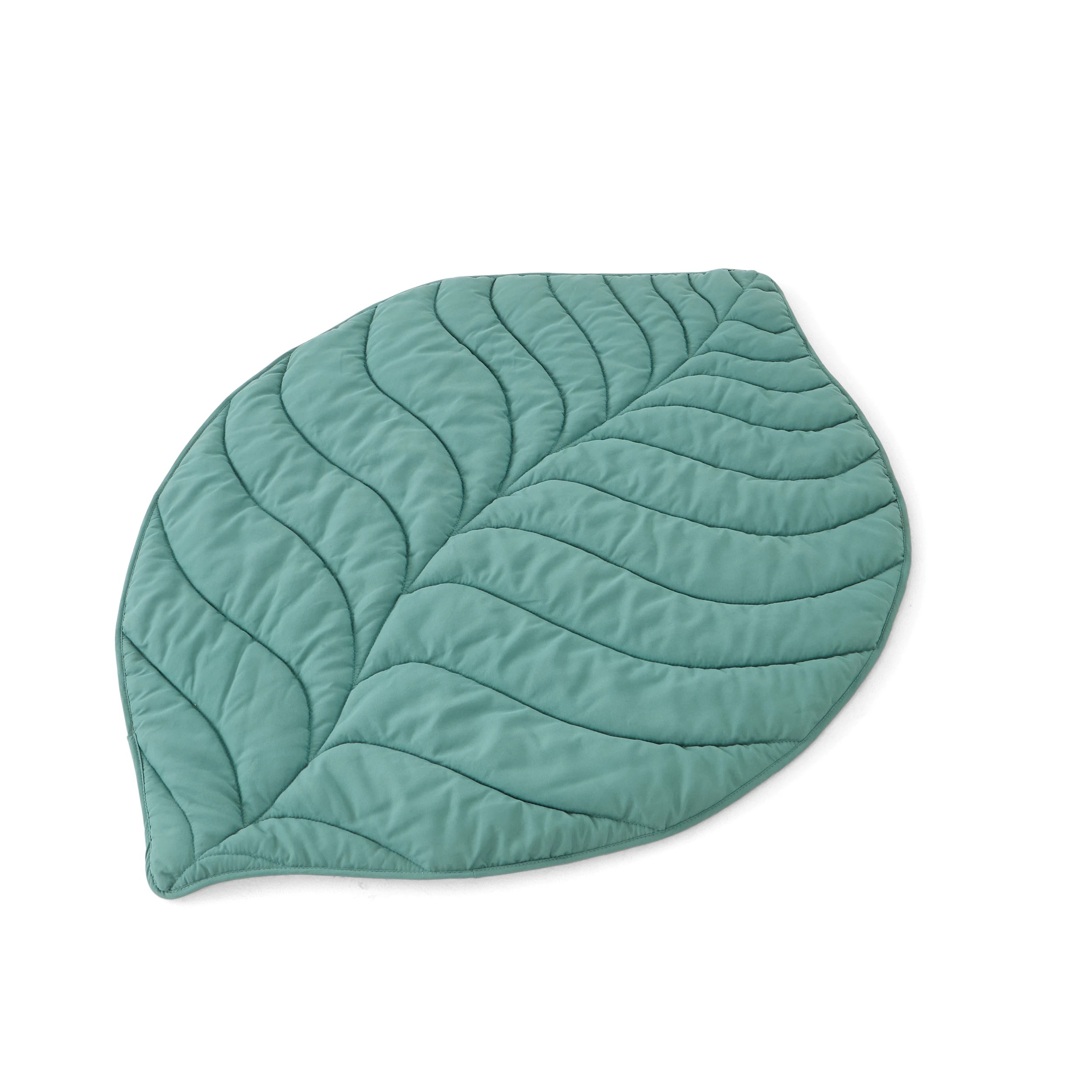 3 Quilted Leaf Play and Floor Mat - Green, 3 of 7