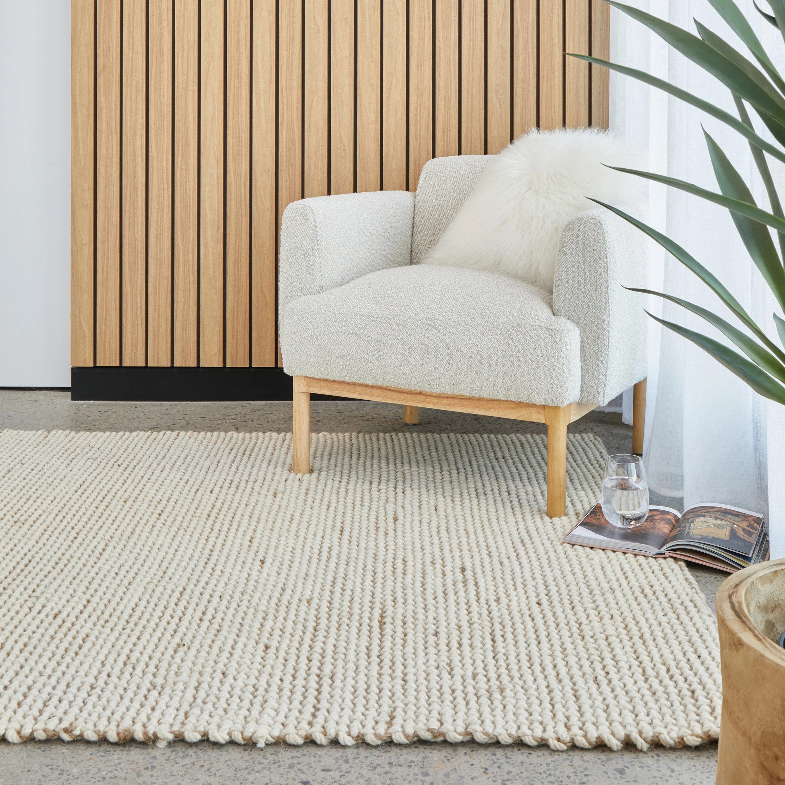 2 Common Ground Rugs Kingsley Cove 380x280cm - Extra Large Wool & Jute Rug - White, 2 of 6