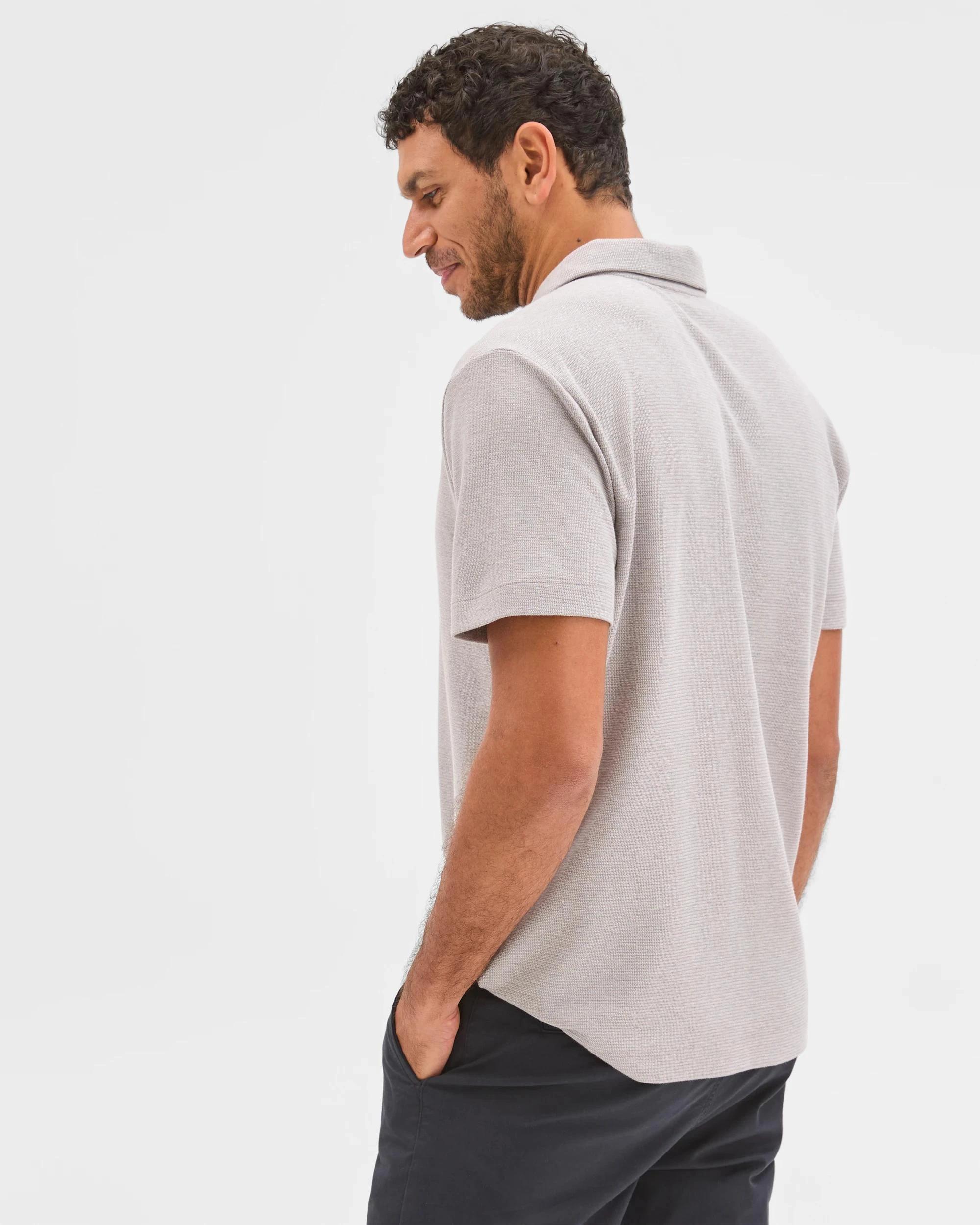 5 Target Australian Cotton Textured Fashion Polo Top LIGHT GREY, 5 of 5