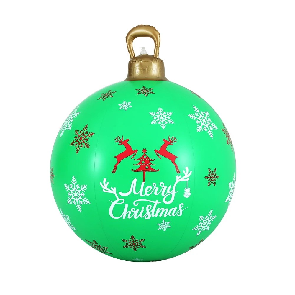 1 Jingle Jollys Christmas Inflatable Ball Bauble 60cm Outdoor Decoration Green Durable Space Saving Modern Decor - Green, 1 of 5