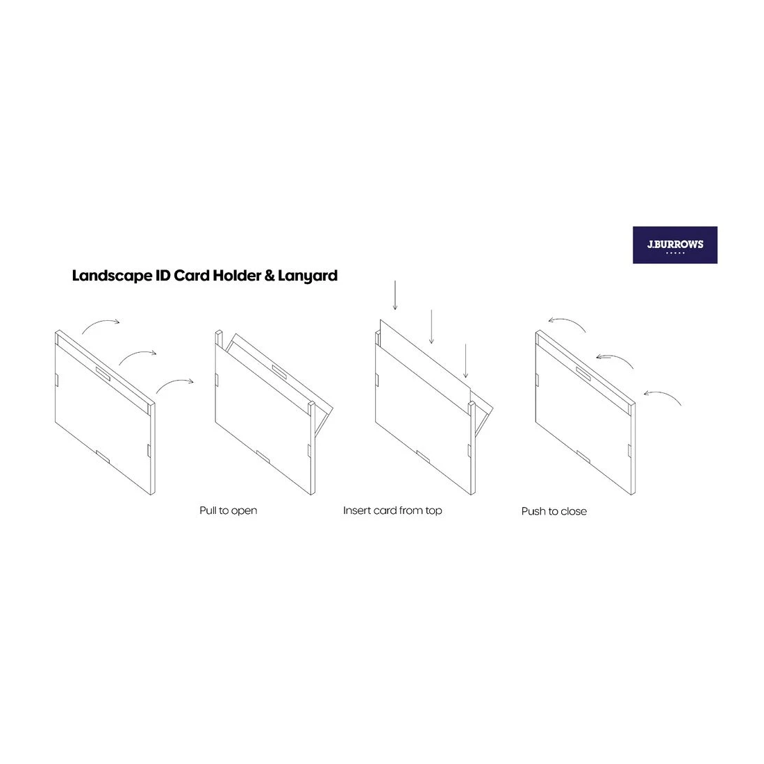 3 J.Burrows ID Holder with Lanyard Portrait Blue, 3 of 3