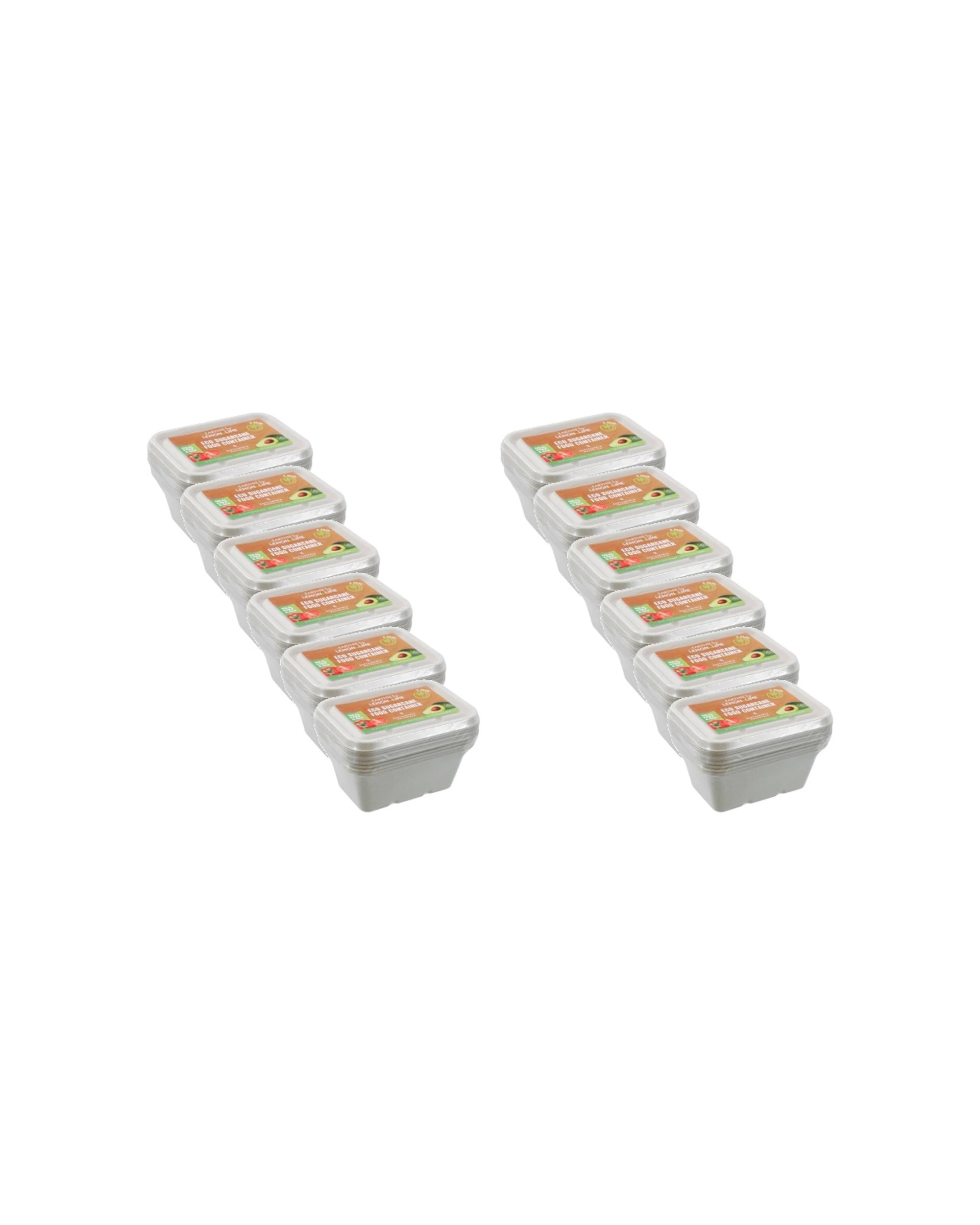 1 Lemon & Lime 12x 6pc Eco Sugarcane Food Container Set 1L Biodegradable Set - Multi, 1 of 6