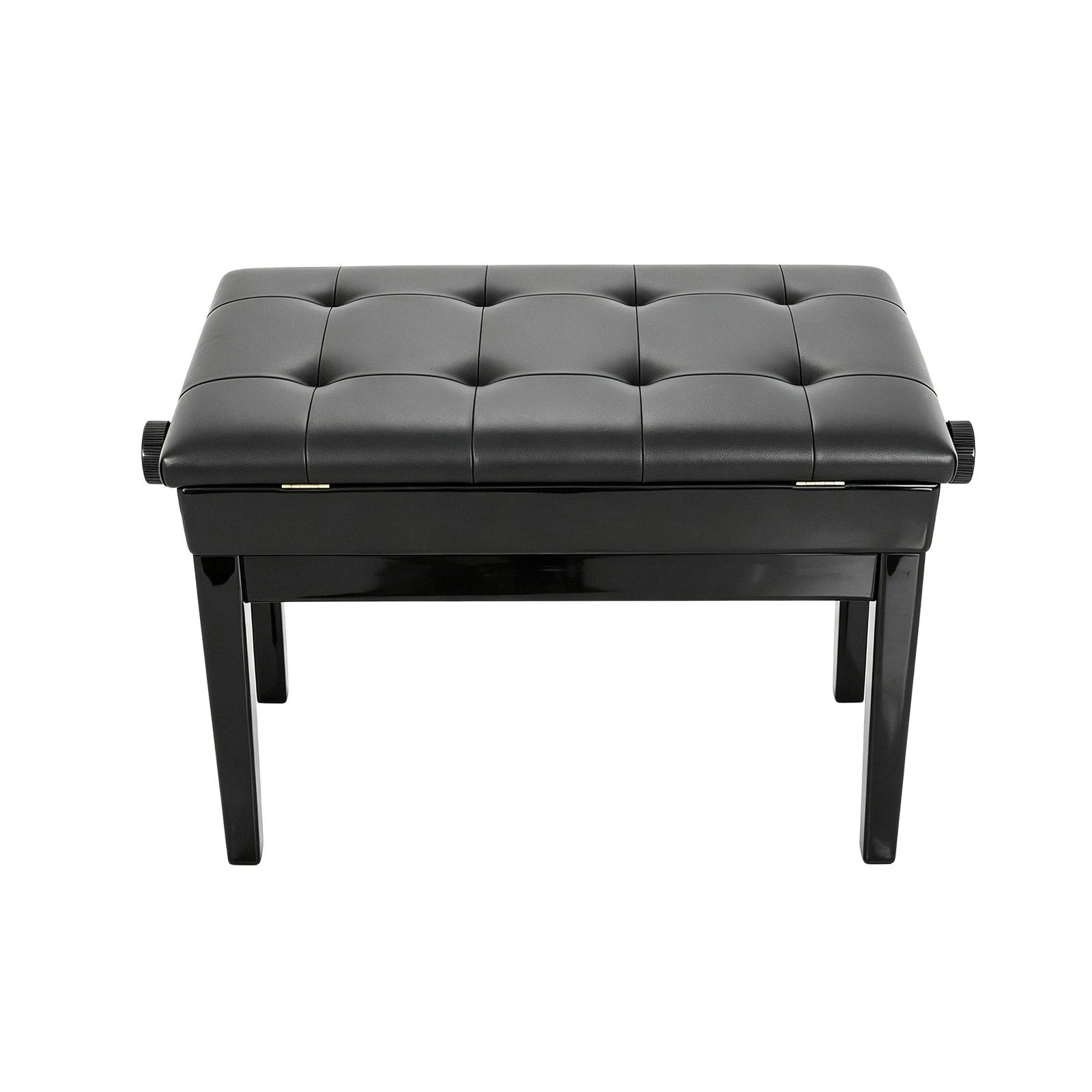 5 Melodic Adjustable Large Piano Bench Stool with Storage Wooden PU Leather Keyboard Seat, 5 of 7