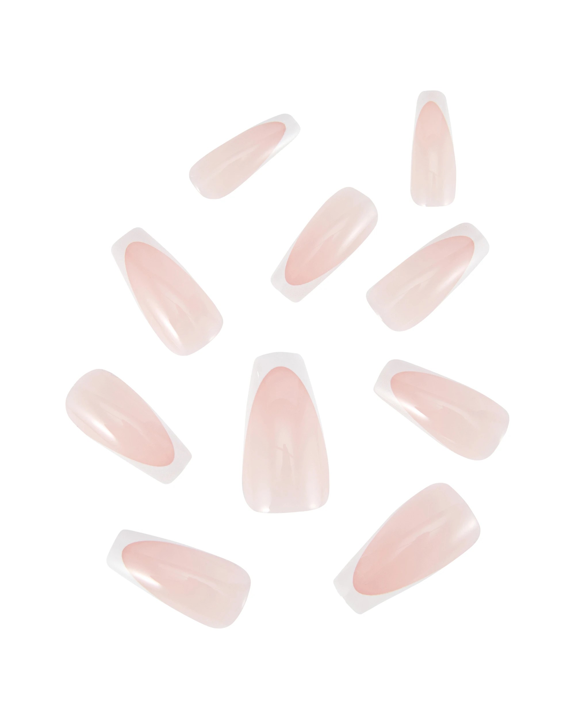 2 OXX Cosmetics 24 Pack Artificial Nails with Adhesive - Pointed Stiletto Shape, French Tip, 2 of 4