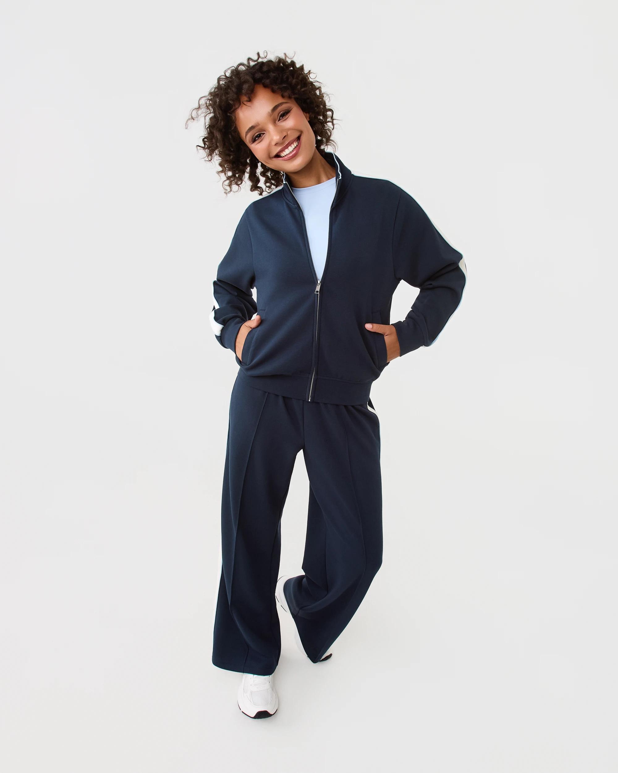 2 Active Womens Retro Zip Through Shade Navy, 2 of 10