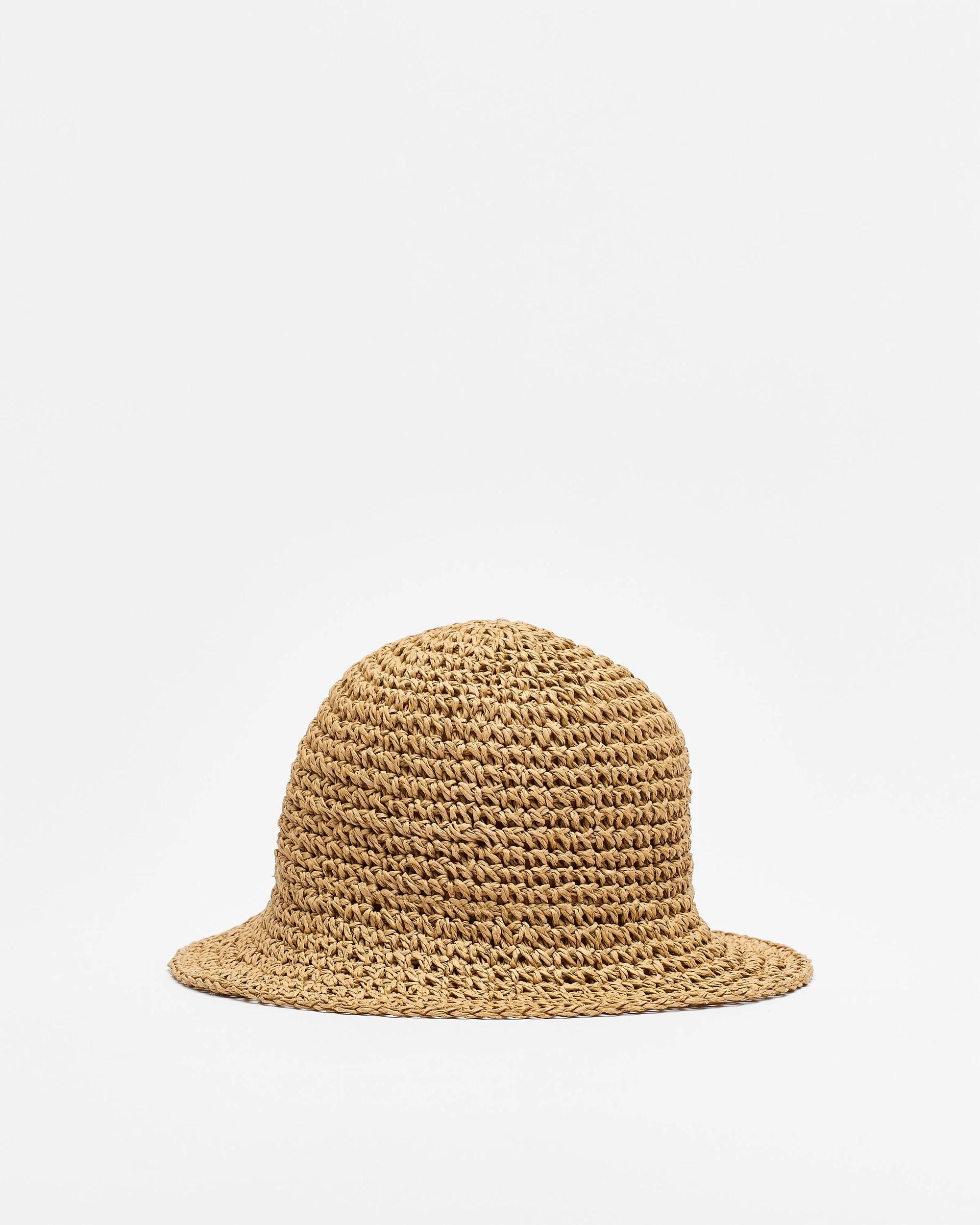 1 Target Baby Crochet Straw Bucket Hat NATURAL, 1 of 2