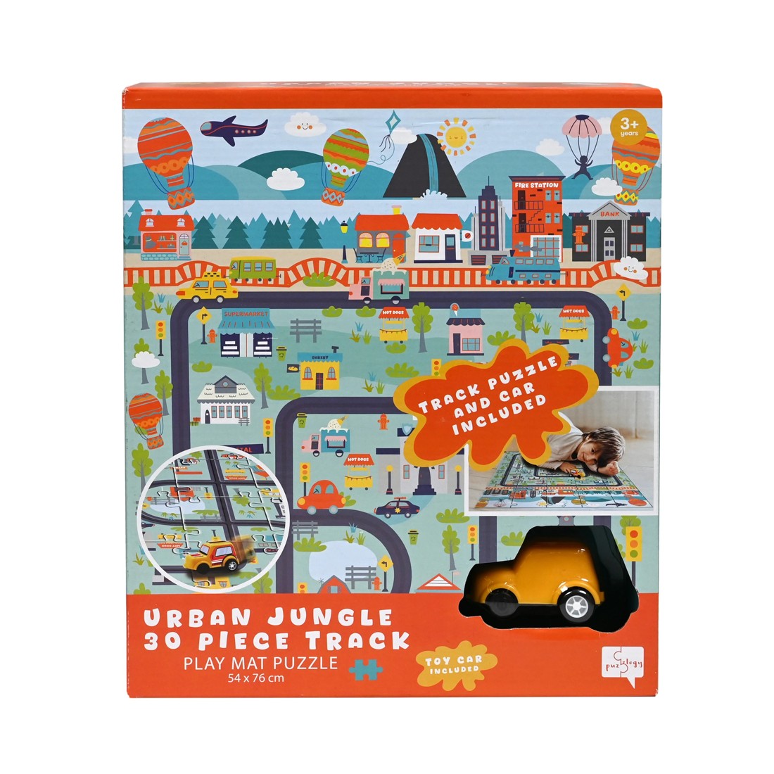 1 30 Piece Urban Jungle Car Track Playmat Puzzle, 1 of 8