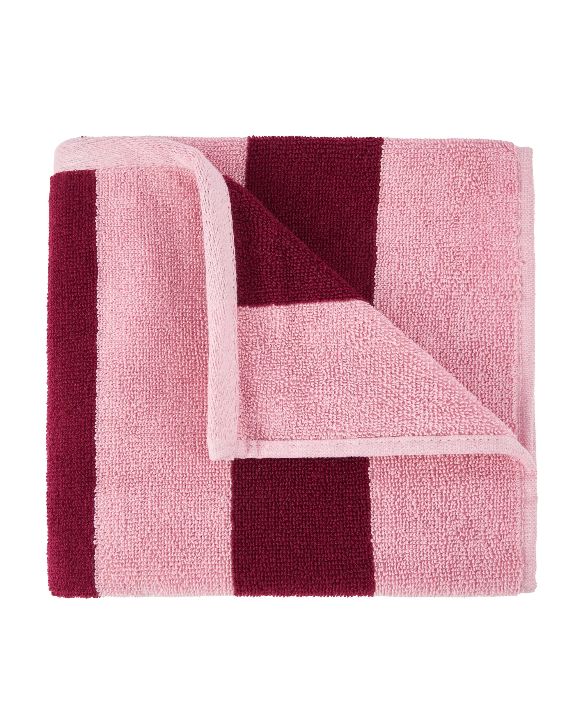 1 Stripe Cotton Hand Towel - Berry, 1 of 5