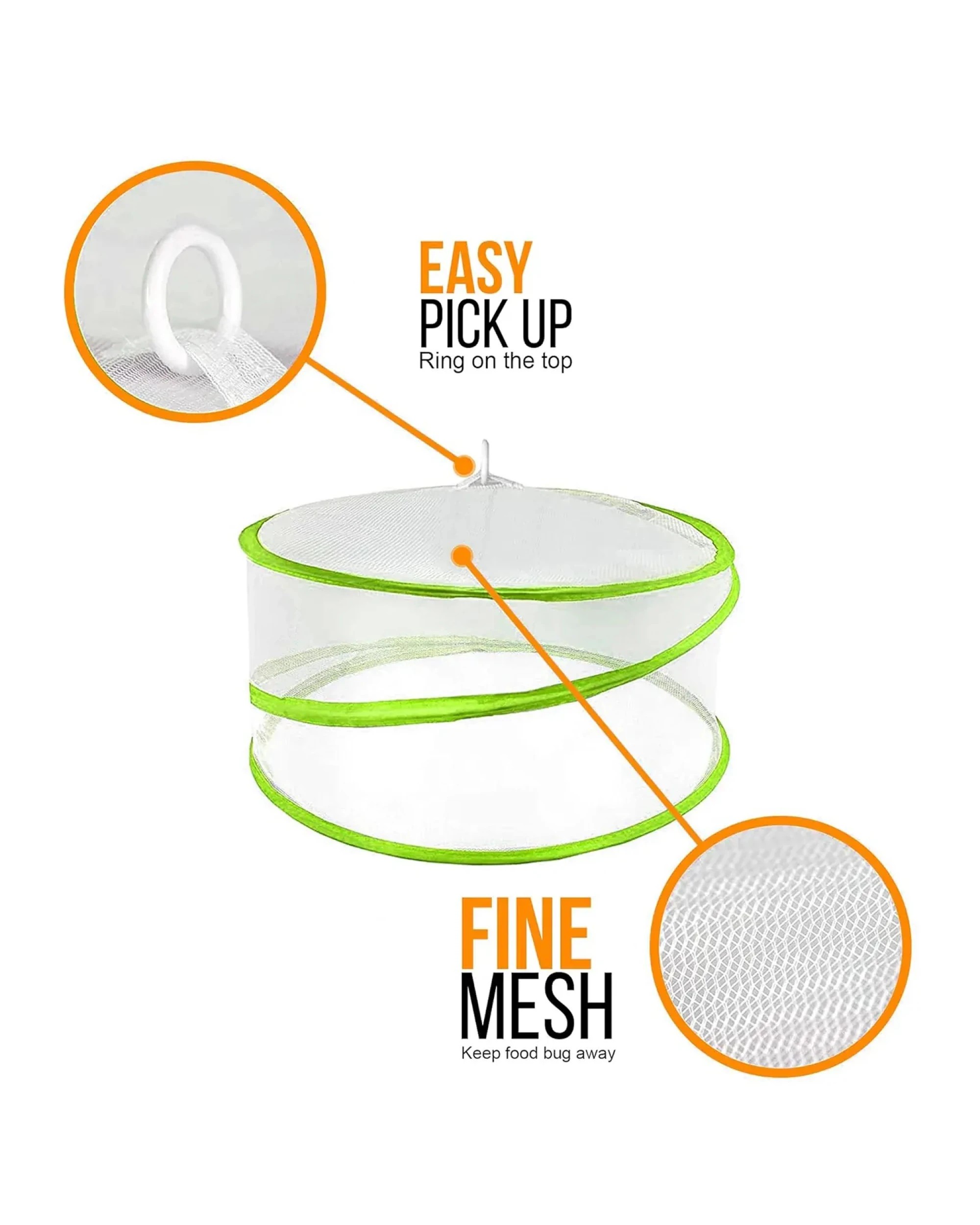 3 BR Home 3pcs POP UP FOOD COVERS Camping Picnic BBQ Kitchen Insect Protectors Food Net, 3 of 10