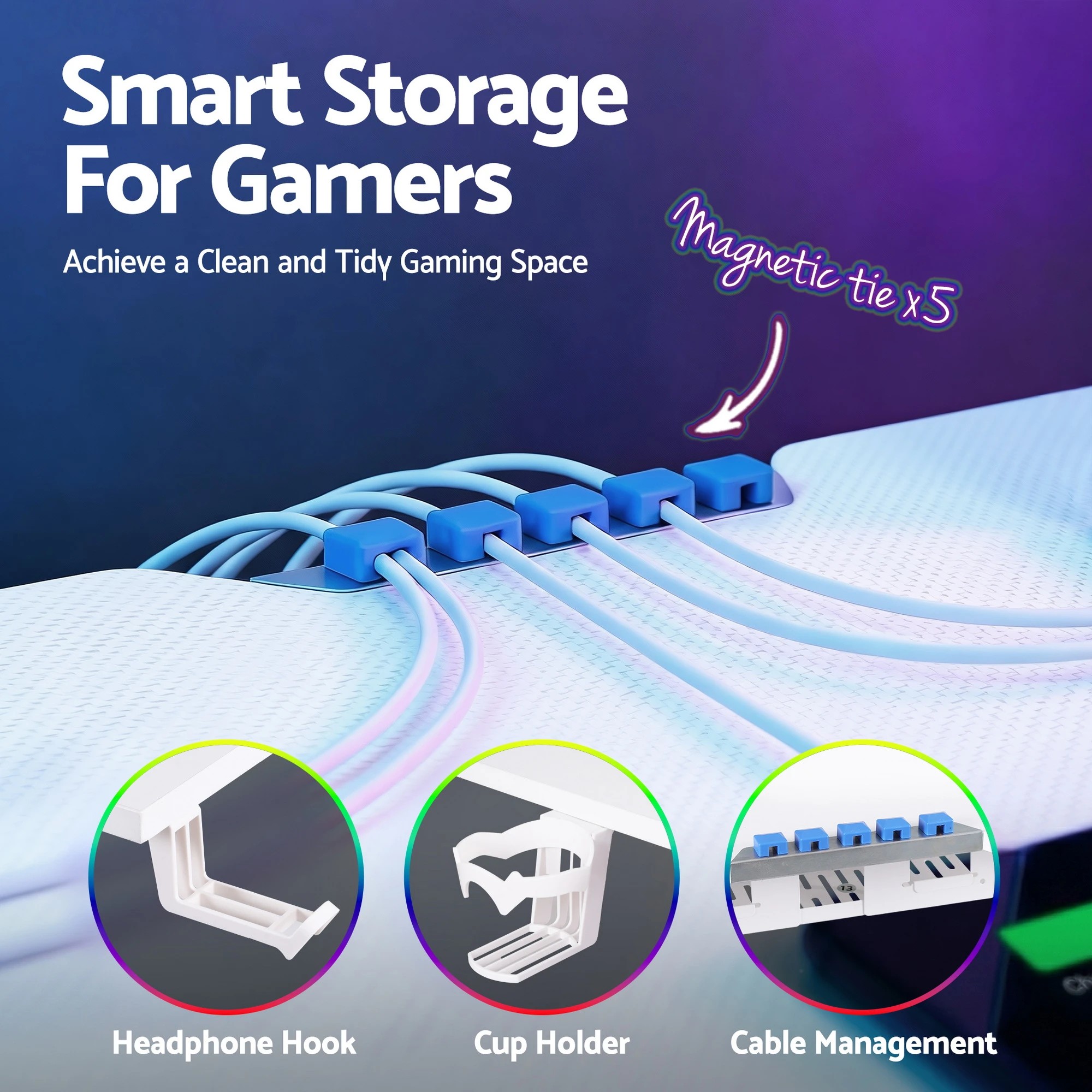 4 Artiss Electric Standing Desk Height Adjustable Gaming Desk Home Office 140cm - White, 4 of 6