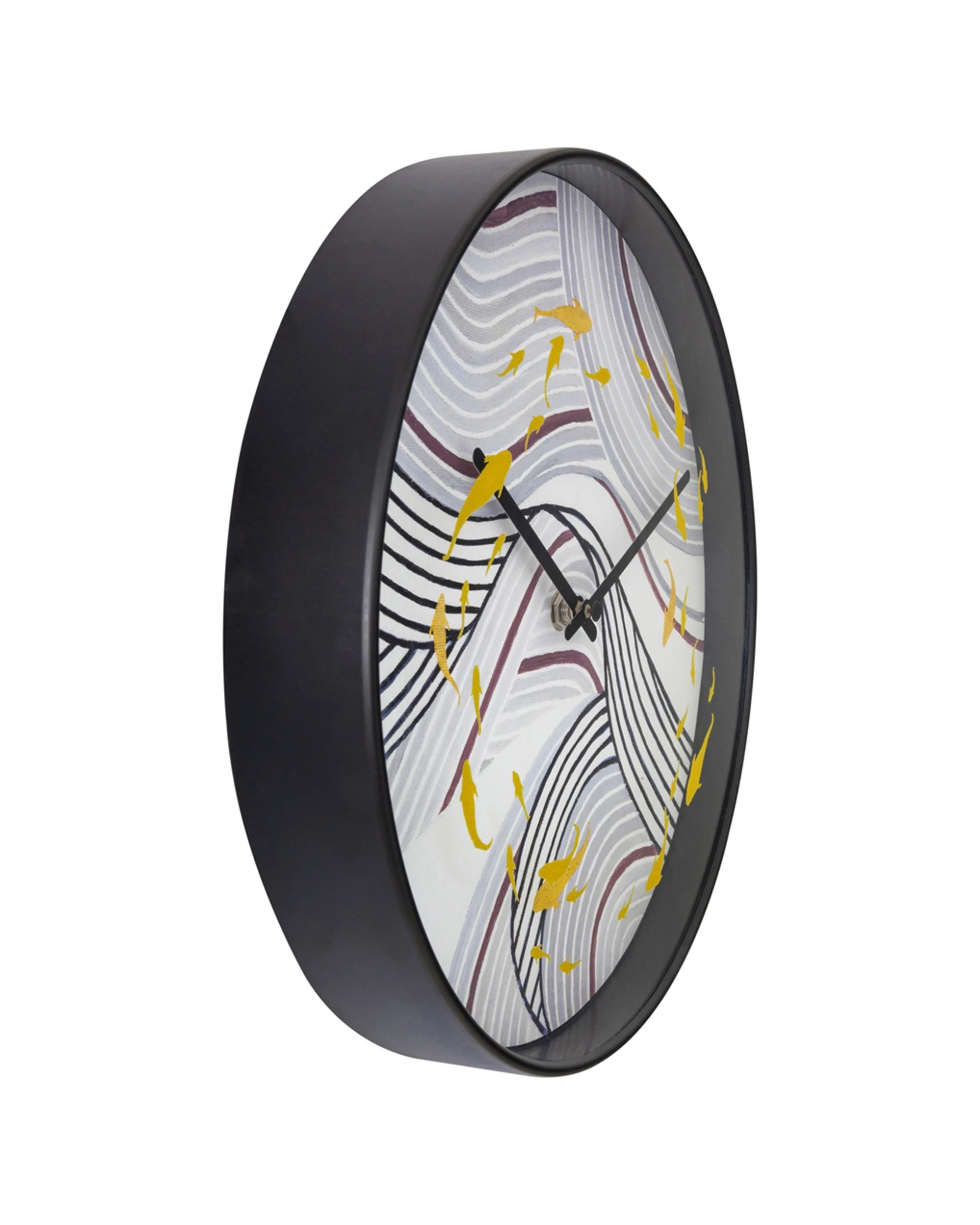 2 NeXtime Koi 30cm Silent Wall Clock Artistic Design Plastic Case - Grey, 2 of 5