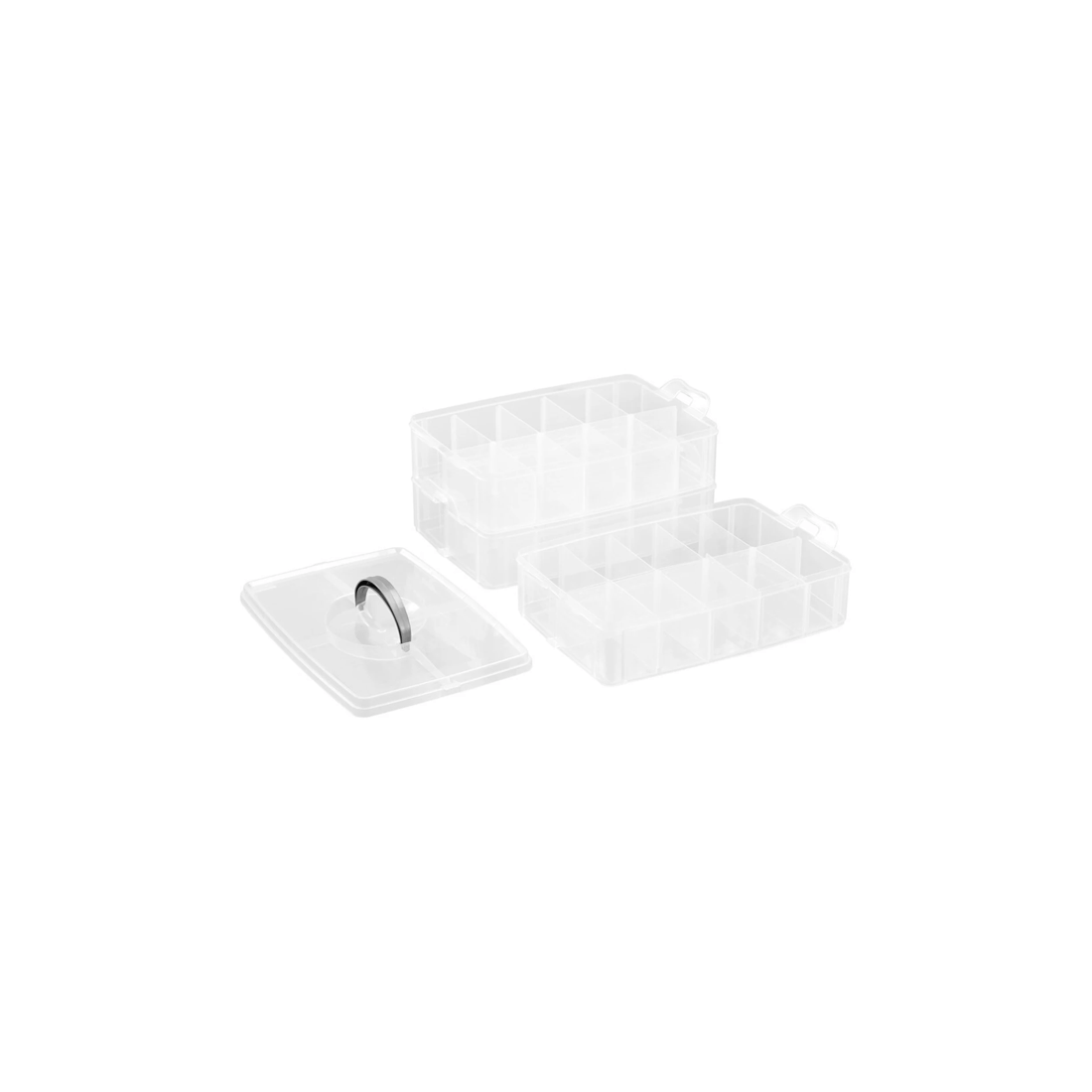 5 Boxsweden Nic-Nac 3-Tier Box 30-Compartment Container 25x18.5cm 6PK
 - plain, 5 of 5