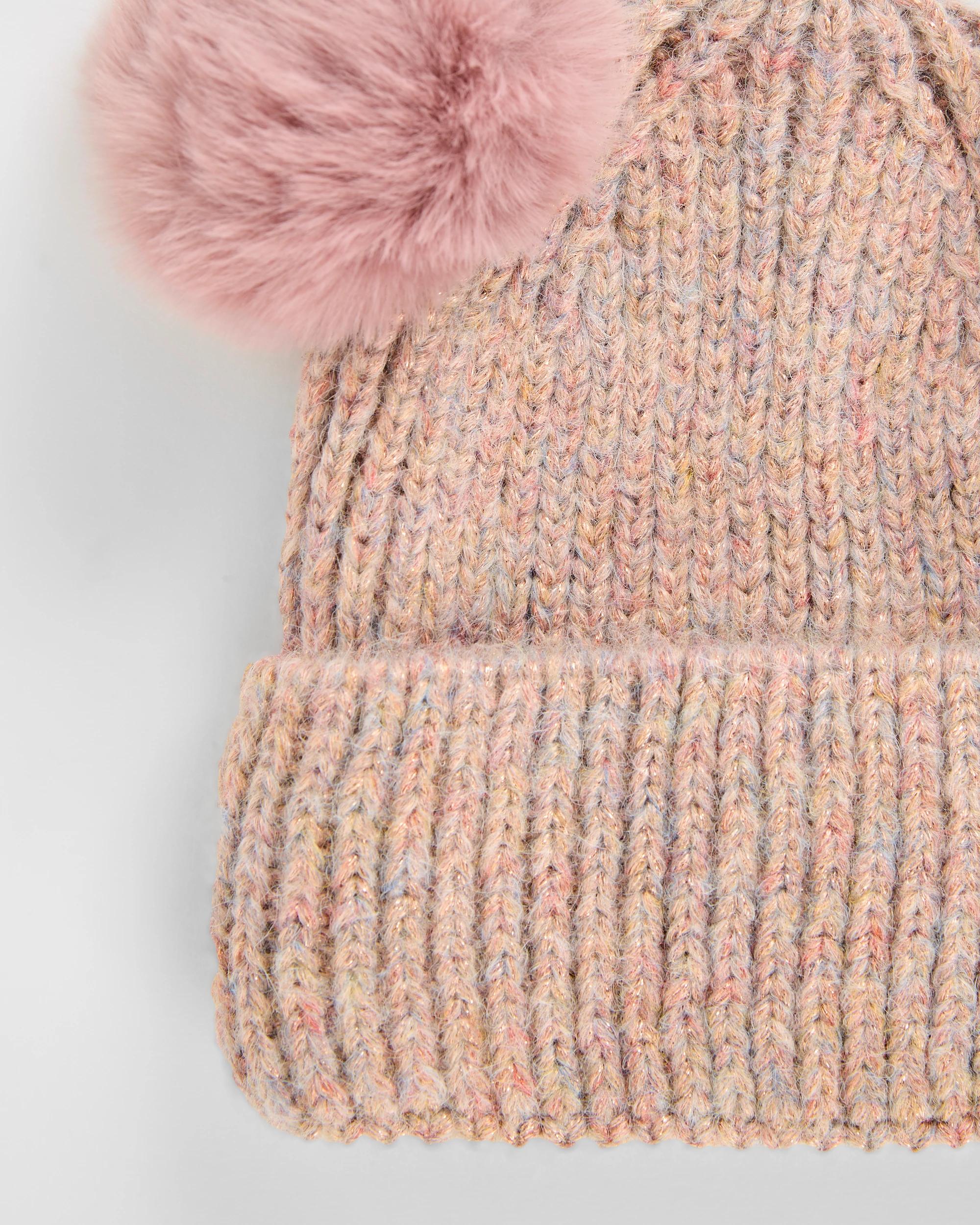 2 Target Kids Metallic Double Pom Pom Beanie PINKS, 2 of 2