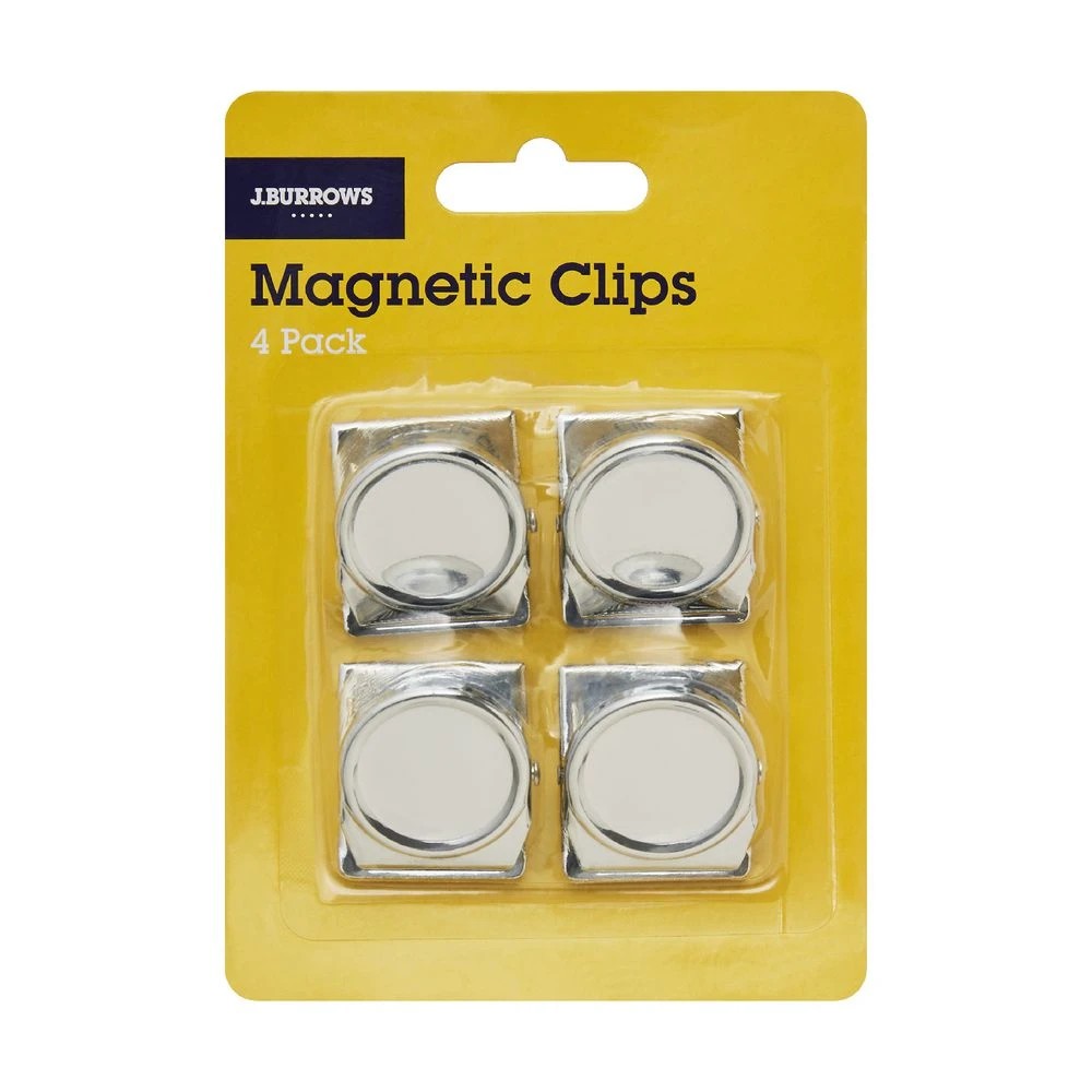 3 J.Burrows Magnetic Clips Round Stainless 4 Pack, 3 of 3