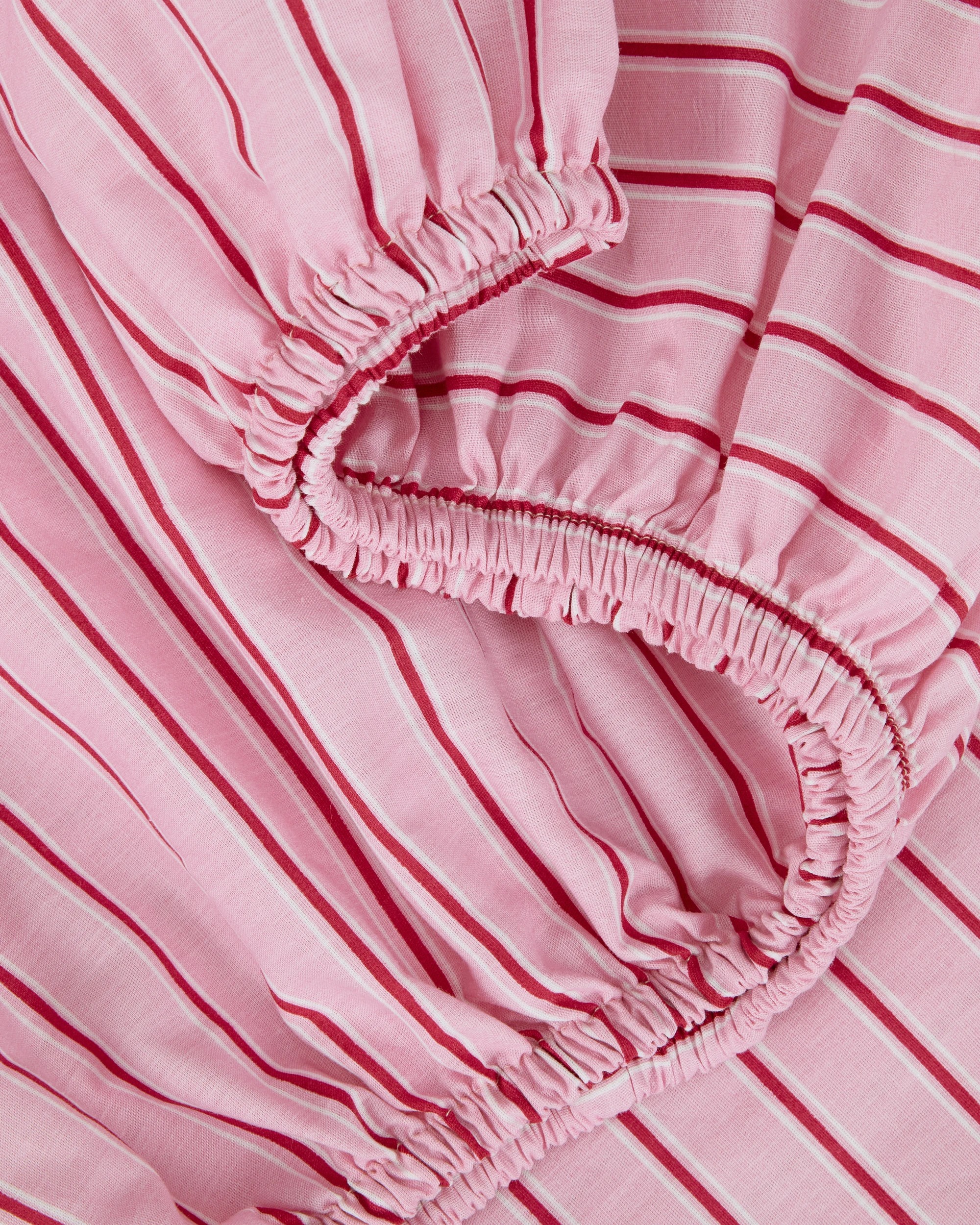 3 225 Thread Count Cotton Stripe Sheet Set - Double Bed, Pink, 3 of 6