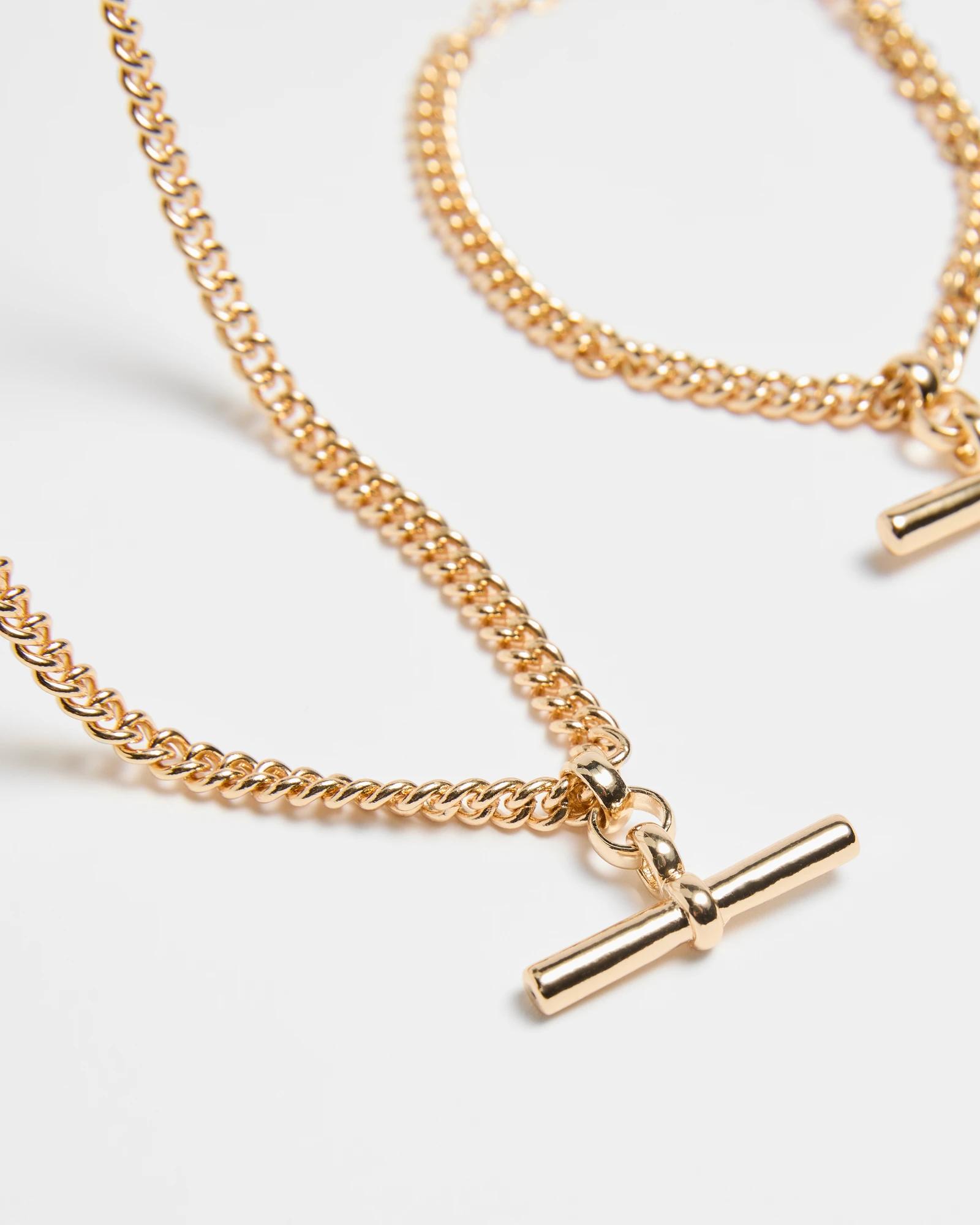 2 Target Fob Necklace And Bracelet Set GOLD COLOURWAY, 2 of 2