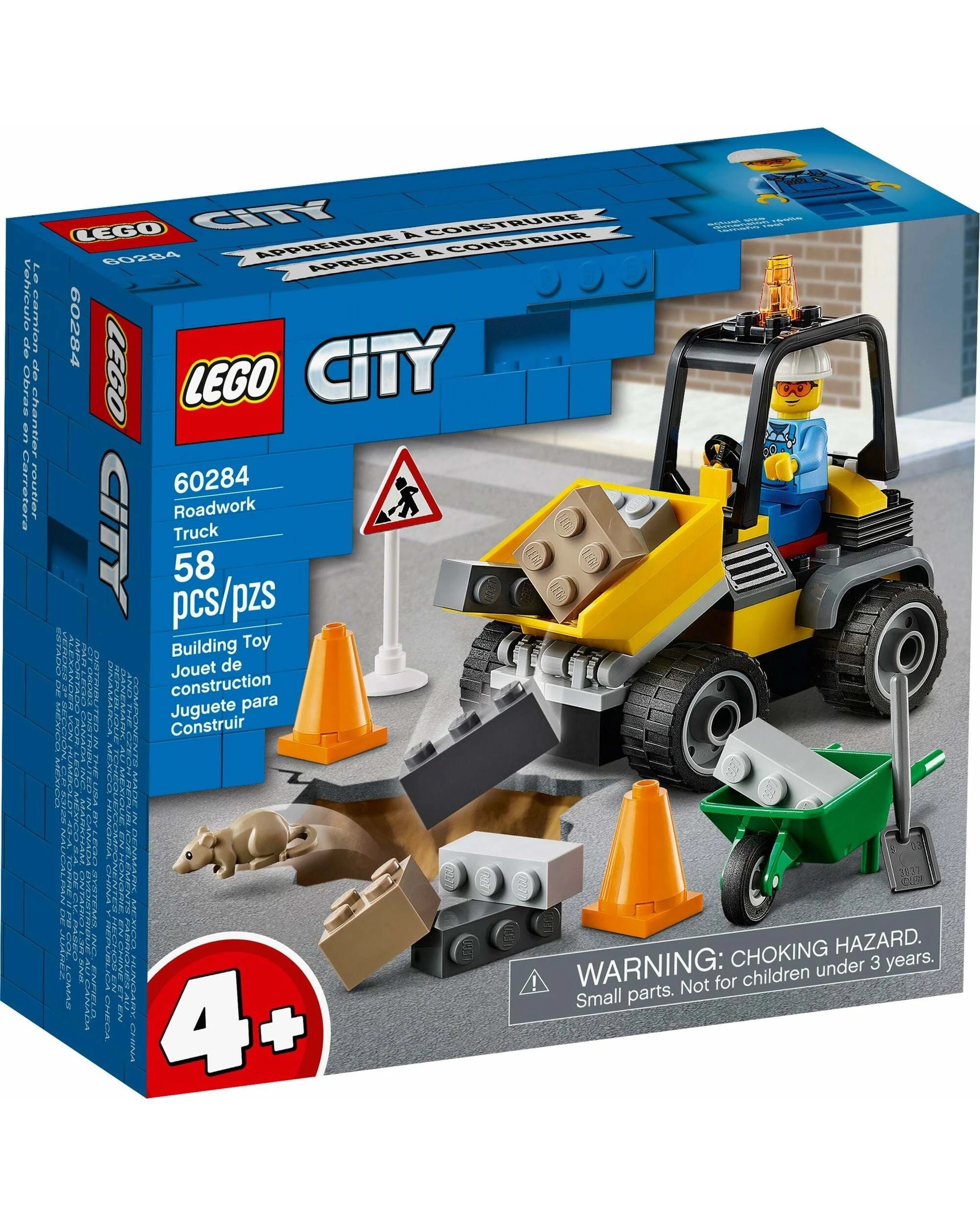1 LEGO 60284 Roadwork Truck Toy Building Set with Minifigure, 1 of 5