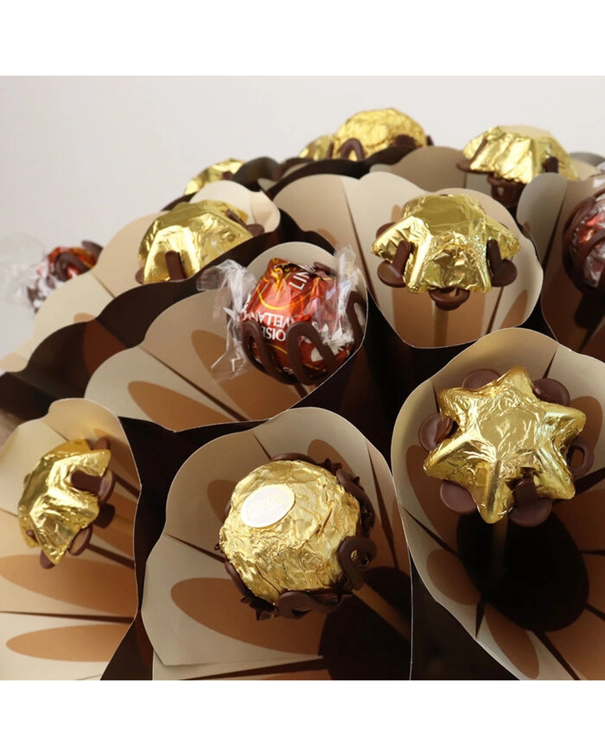 3 Edible Blooms Ferrero Lindt Chocolate Bouquet Small Nutty Chocolates Gift - Multi, 3 of 4
