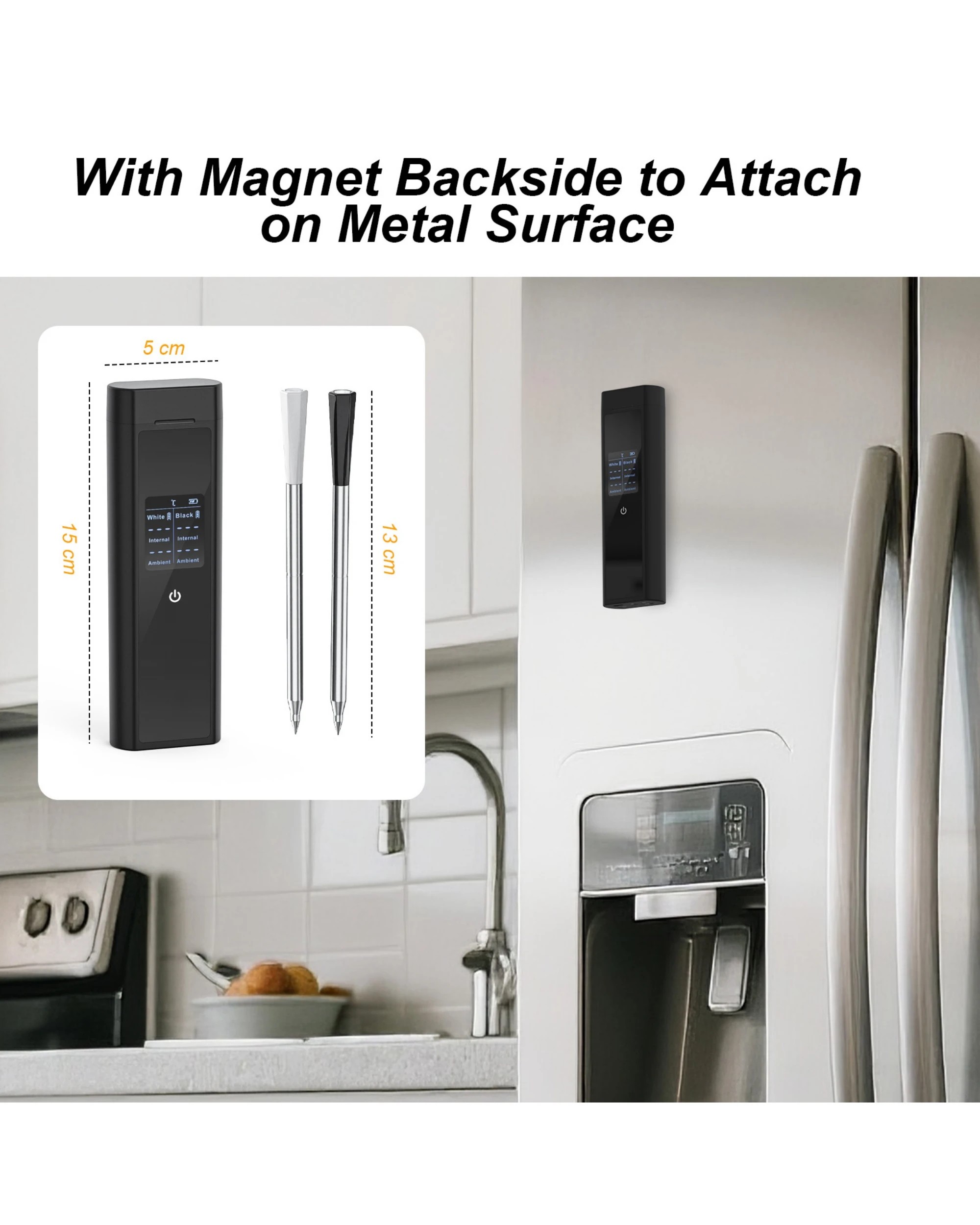 7 Advwin Wireless Meat Thermometer with Dual Probes, Bluetooth 5.3 Smart Food Thermometer with App 800ft Range, 7 of 7