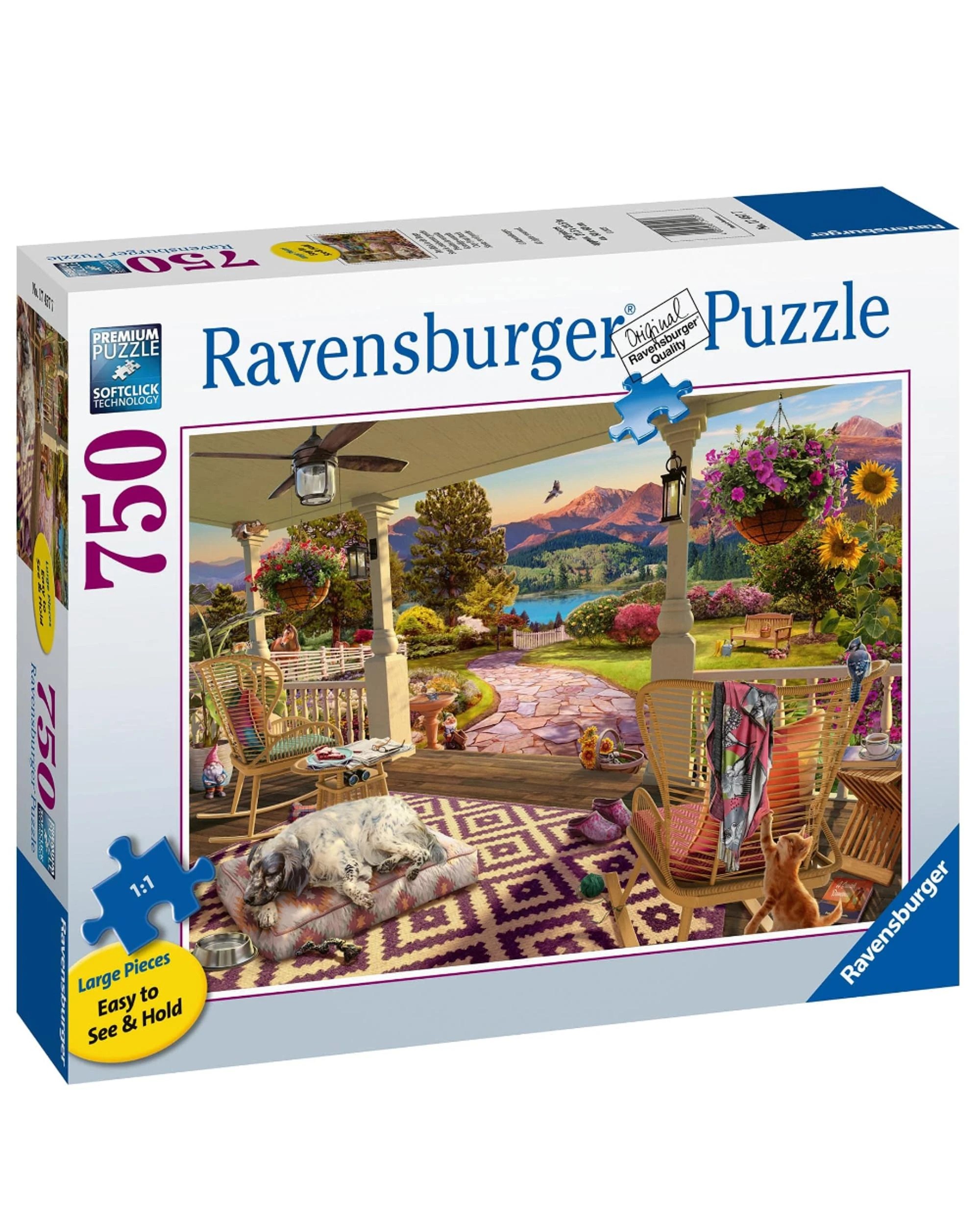 1 Ravensburger Cozy Front Porch 750 Piece Large Format Jigsaw Puzzle, 1 of 2
