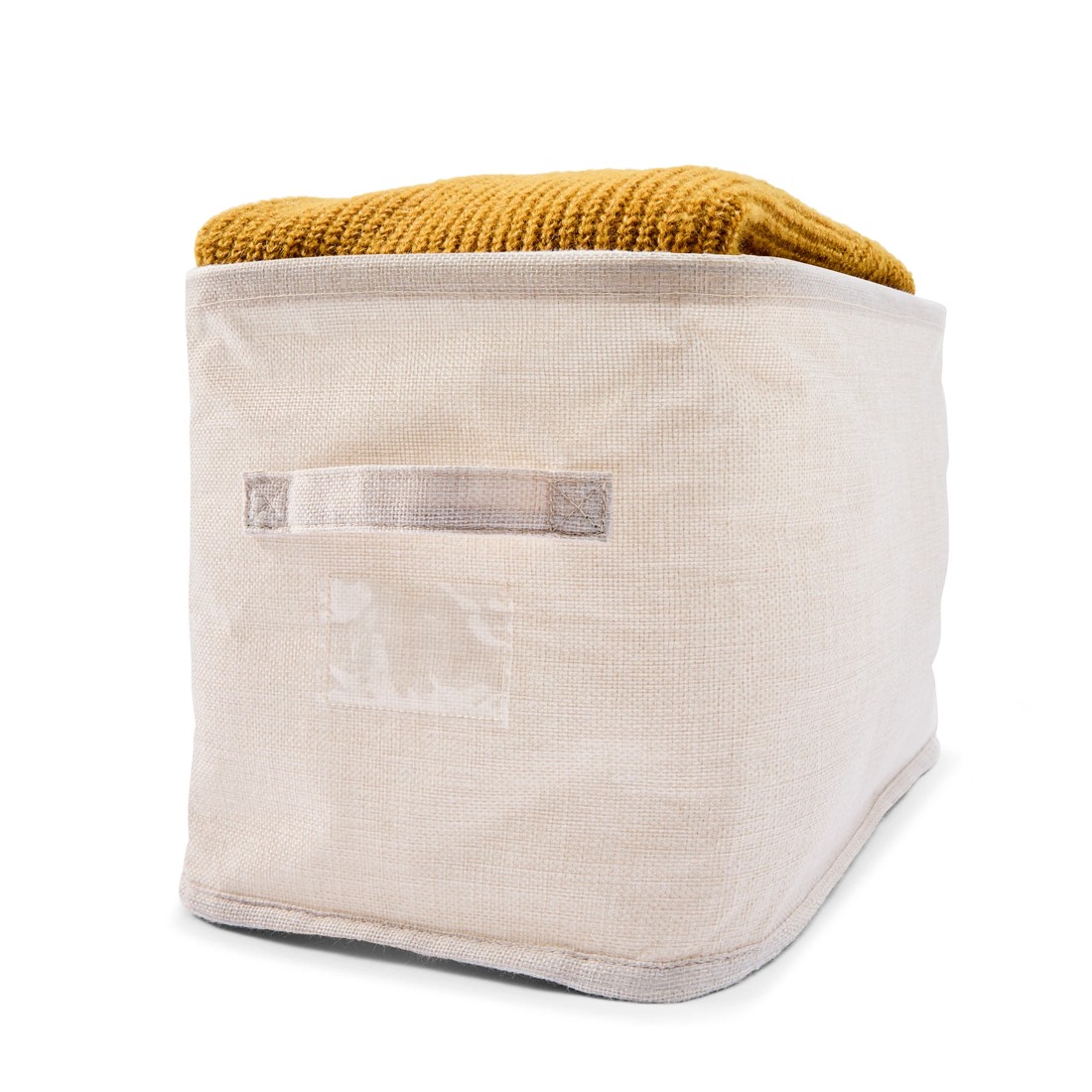 2 Linen Look Short Organiser - Narrow, Beige, 2 of 9