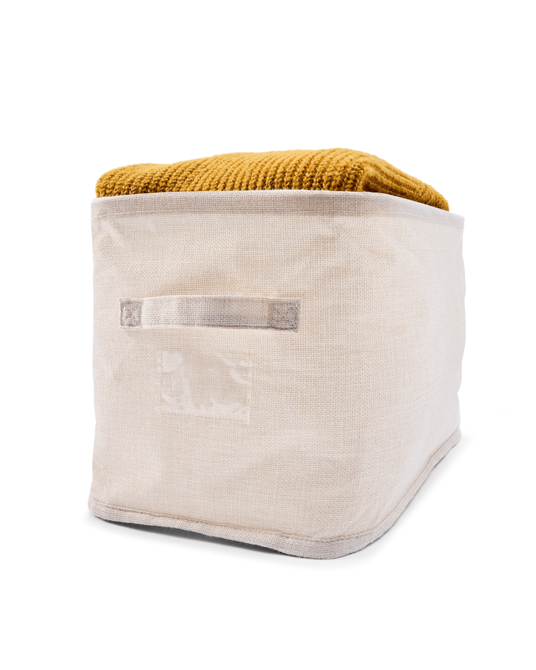 2 Linen Look Short Organiser - Narrow, Beige, 2 of 9