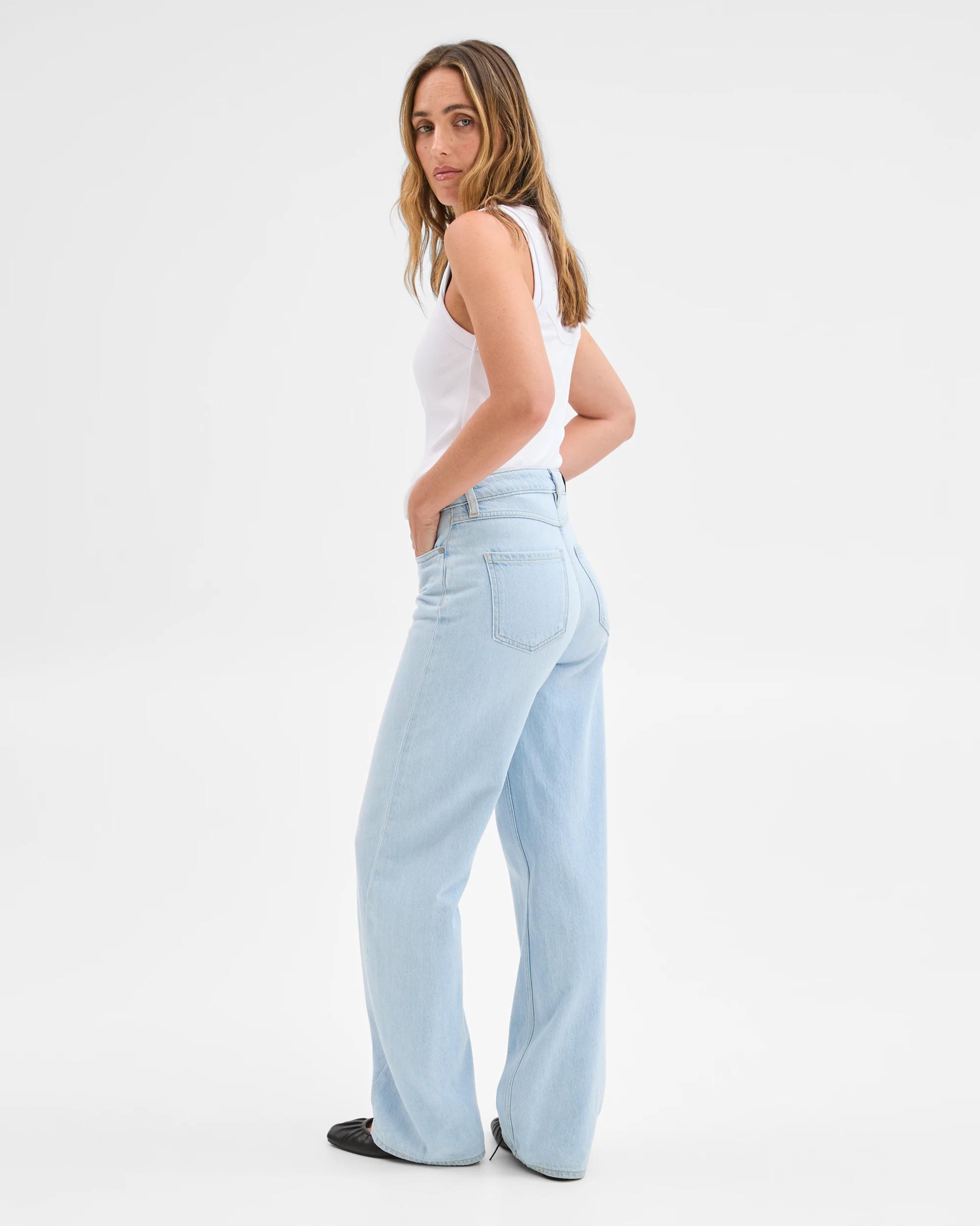 5 Target Denim Denim Imogen Mid Rise Wide Leg Jeans SUNBLEACHED, 5 of 5