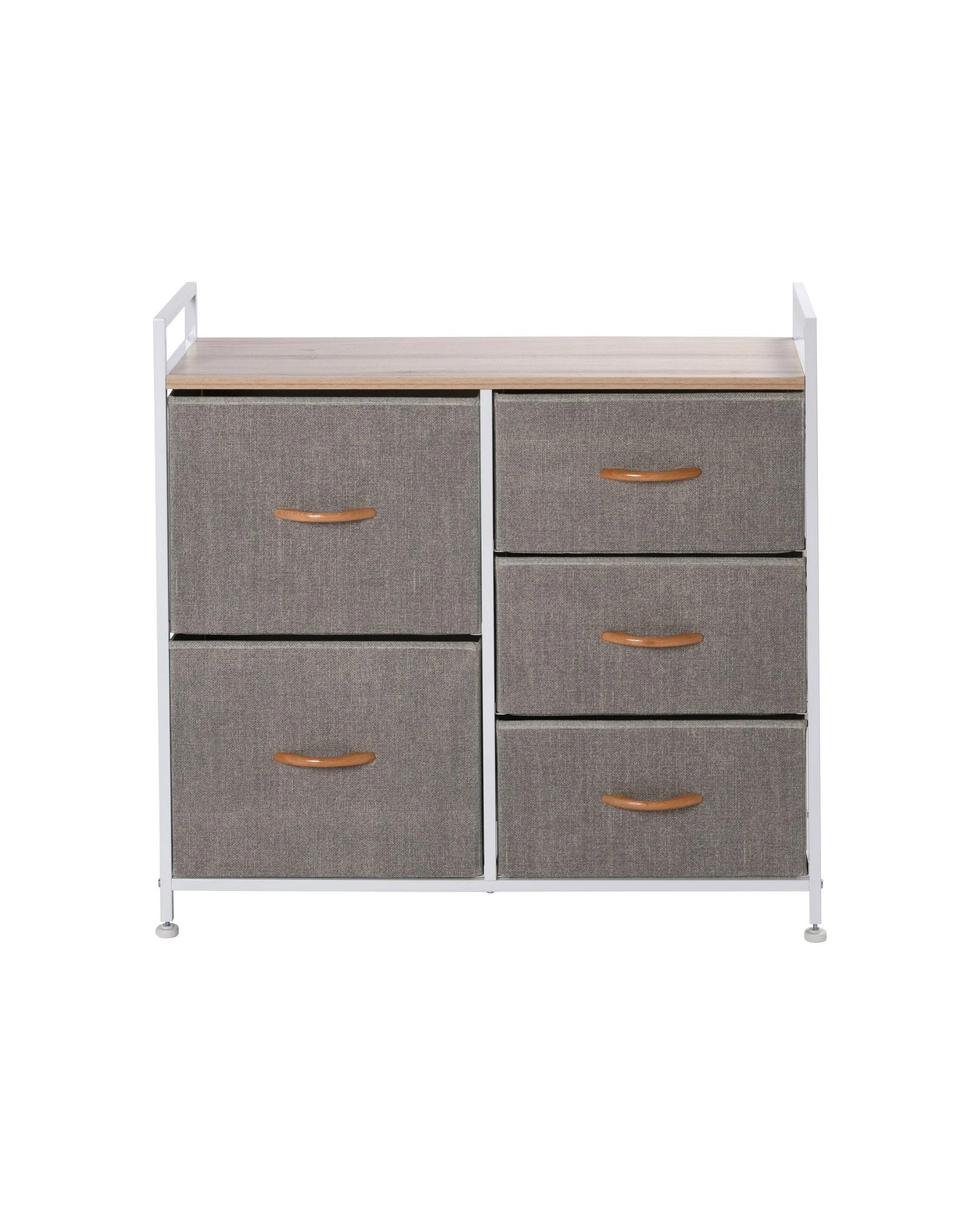 3 Sherwood Luna 5 Drawer Fabric Home Storage Dresser - Cream, 3 of 7