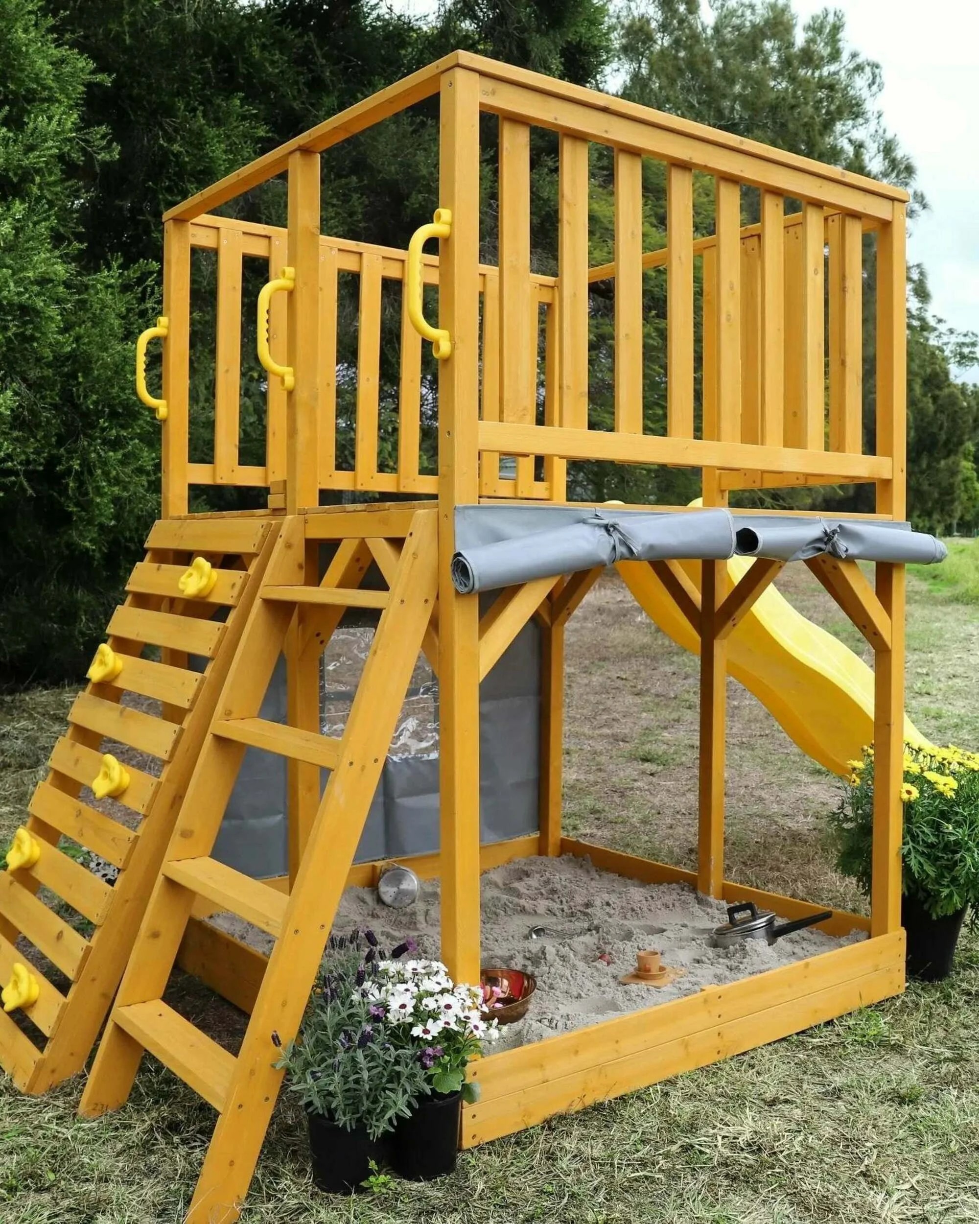 4 Hide & Seek Kids Henry Hideout Cubby House with Slide - Yellow, 4 of 5