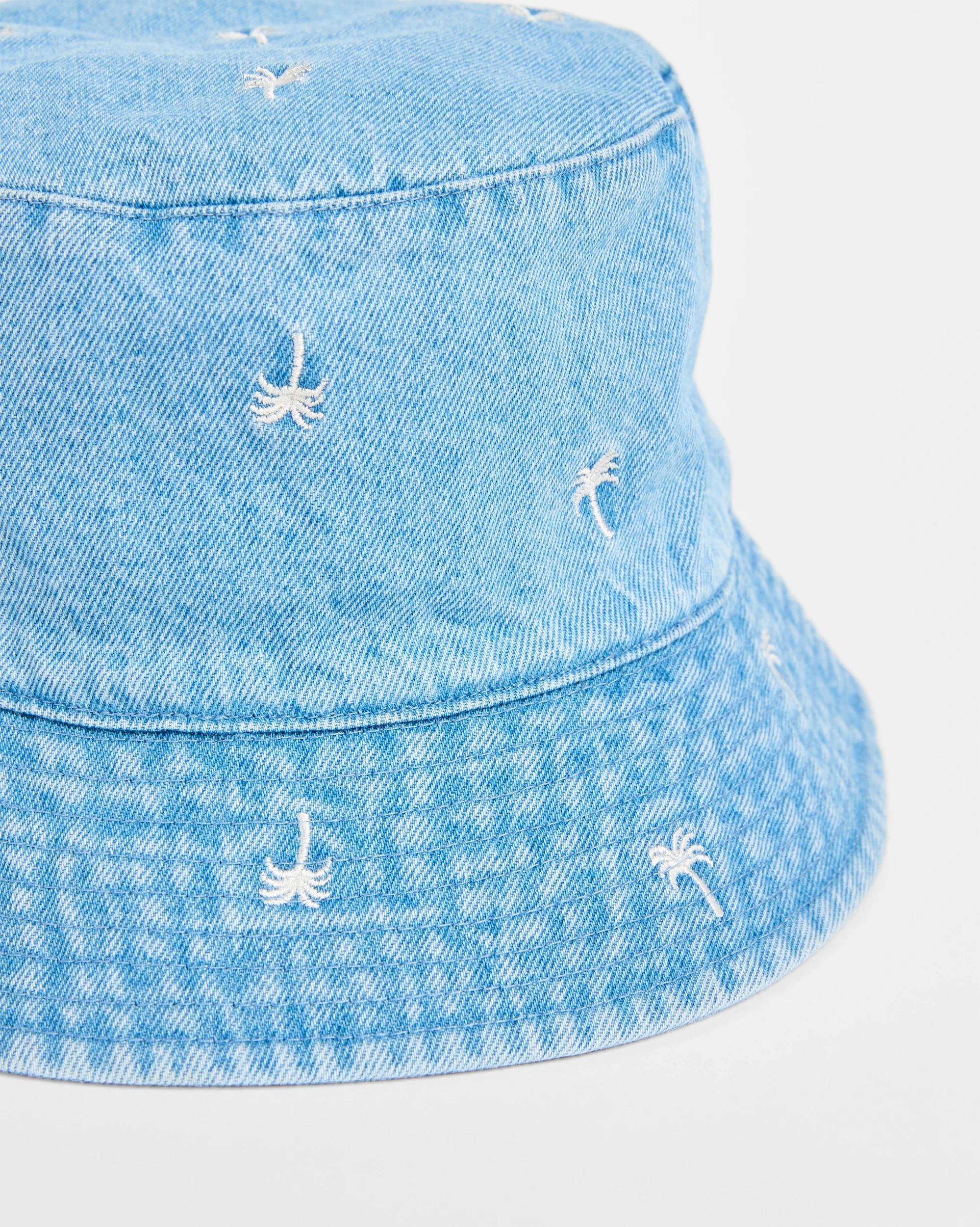 2 Target Kids Embroidered Denim Bucket Hat PALM TREES, 2 of 2