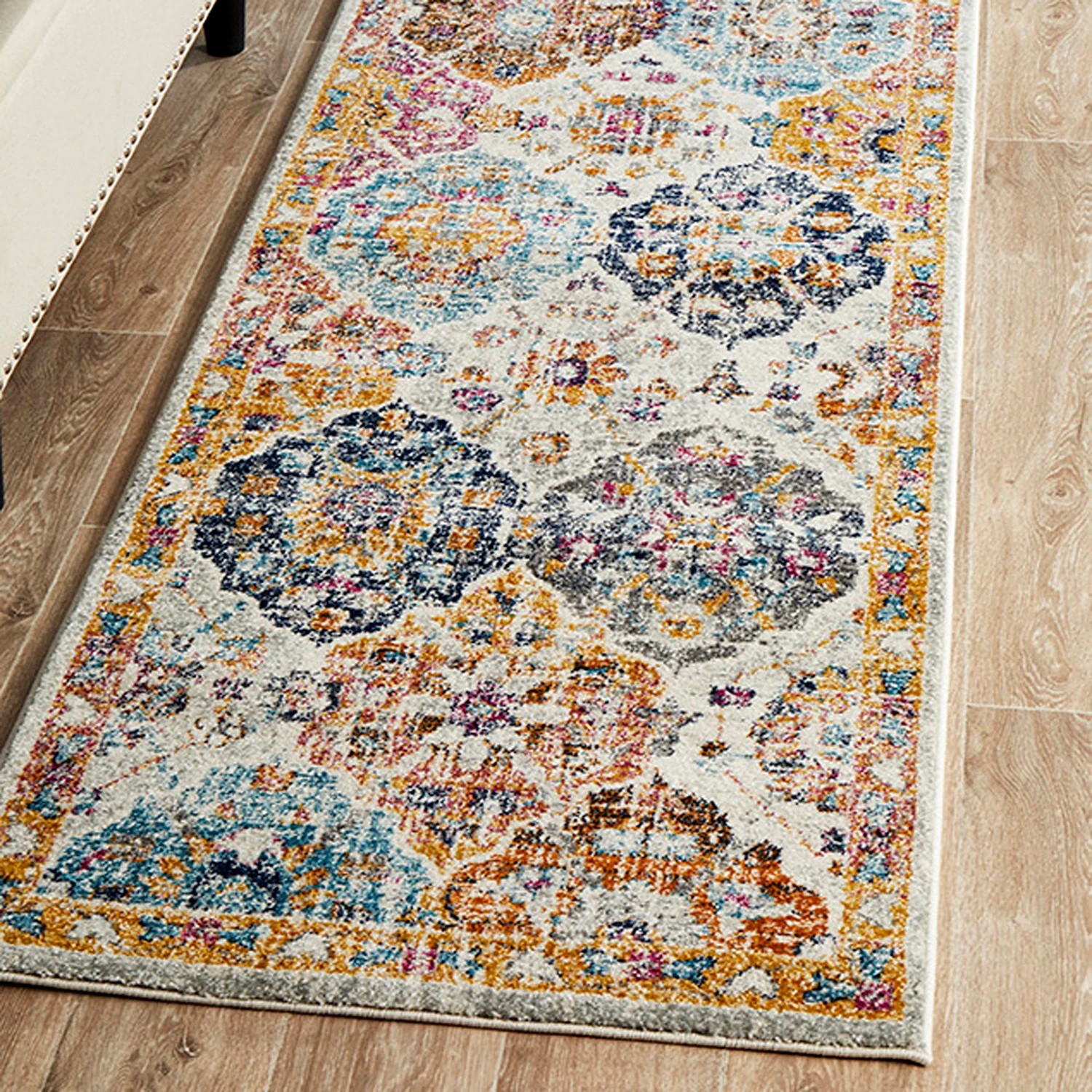 1 Common Ground Rugs Gallery 861 500x80cm Runner - Extra Large Pet Friendly Rug - Multi, 1 of 7