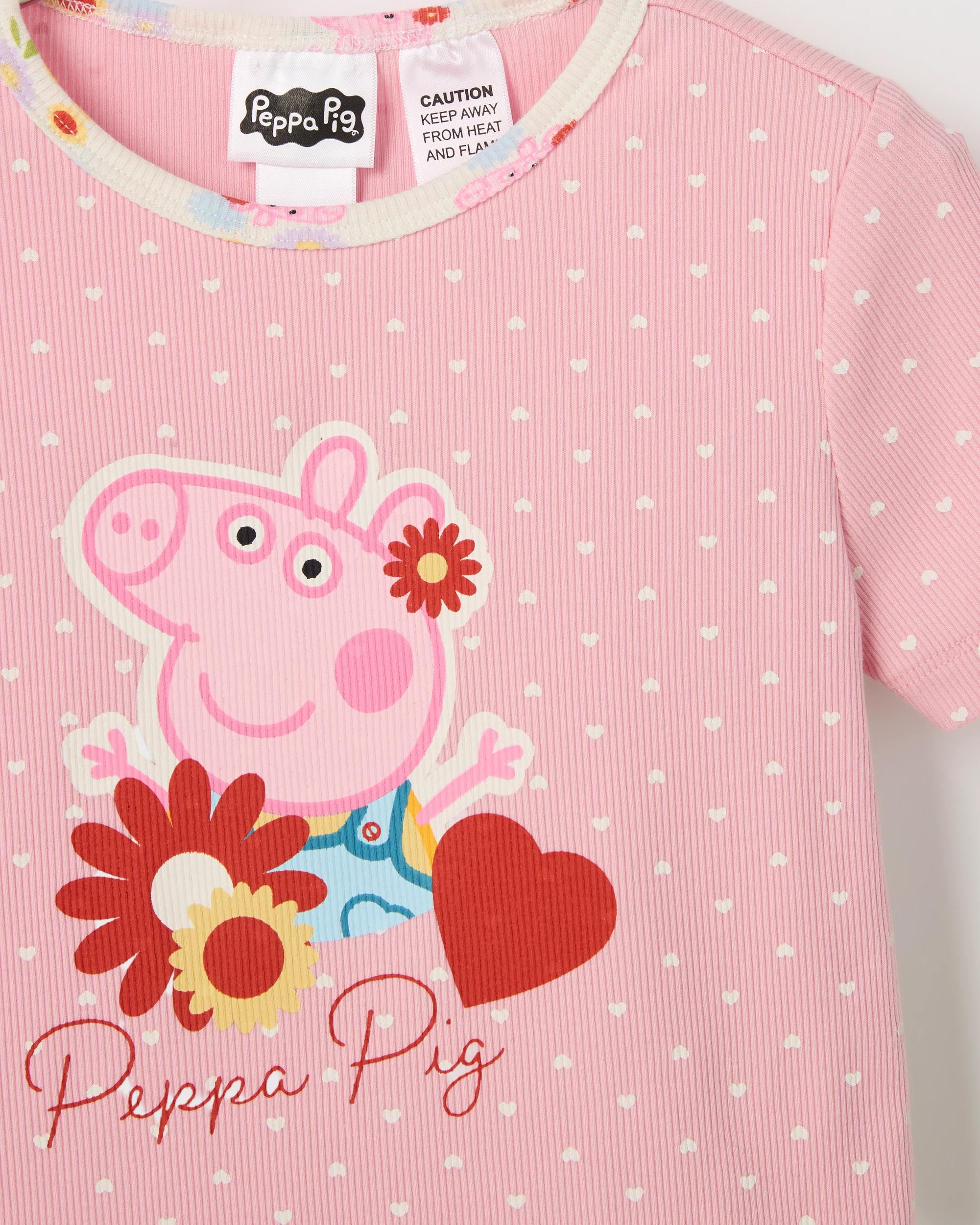 2 Peppa Pig Australian Cotton Blend Younger Girls Knit Pyjama Set PEPPA PIG PINK, 2 of 4