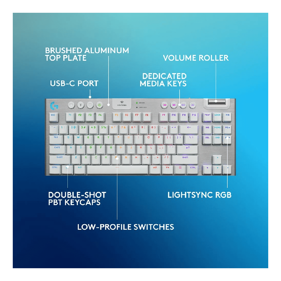 8 Logitech G G915 X TKL Wireless Gaming Keyboard White, 8 of 8