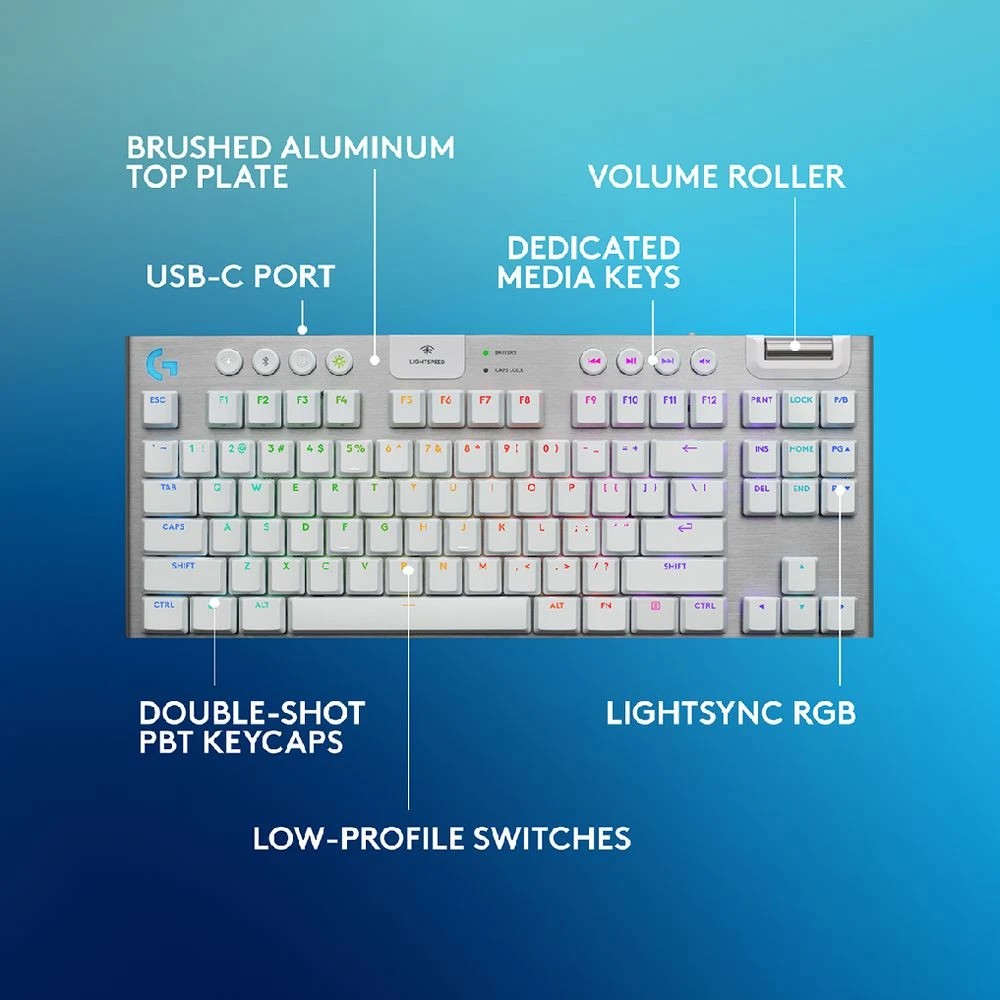 8 Logitech G G915 X TKL Wireless Gaming Keyboard White, 8 of 8