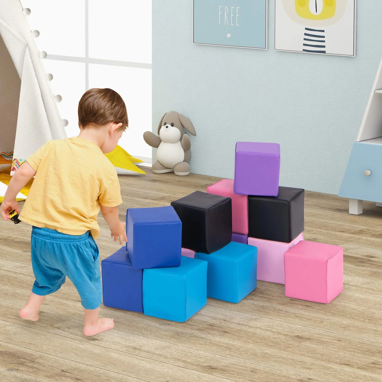 1 Costway 12pcs Foam Building Blocks Climb Soft Playset - Multi, 1 of 1