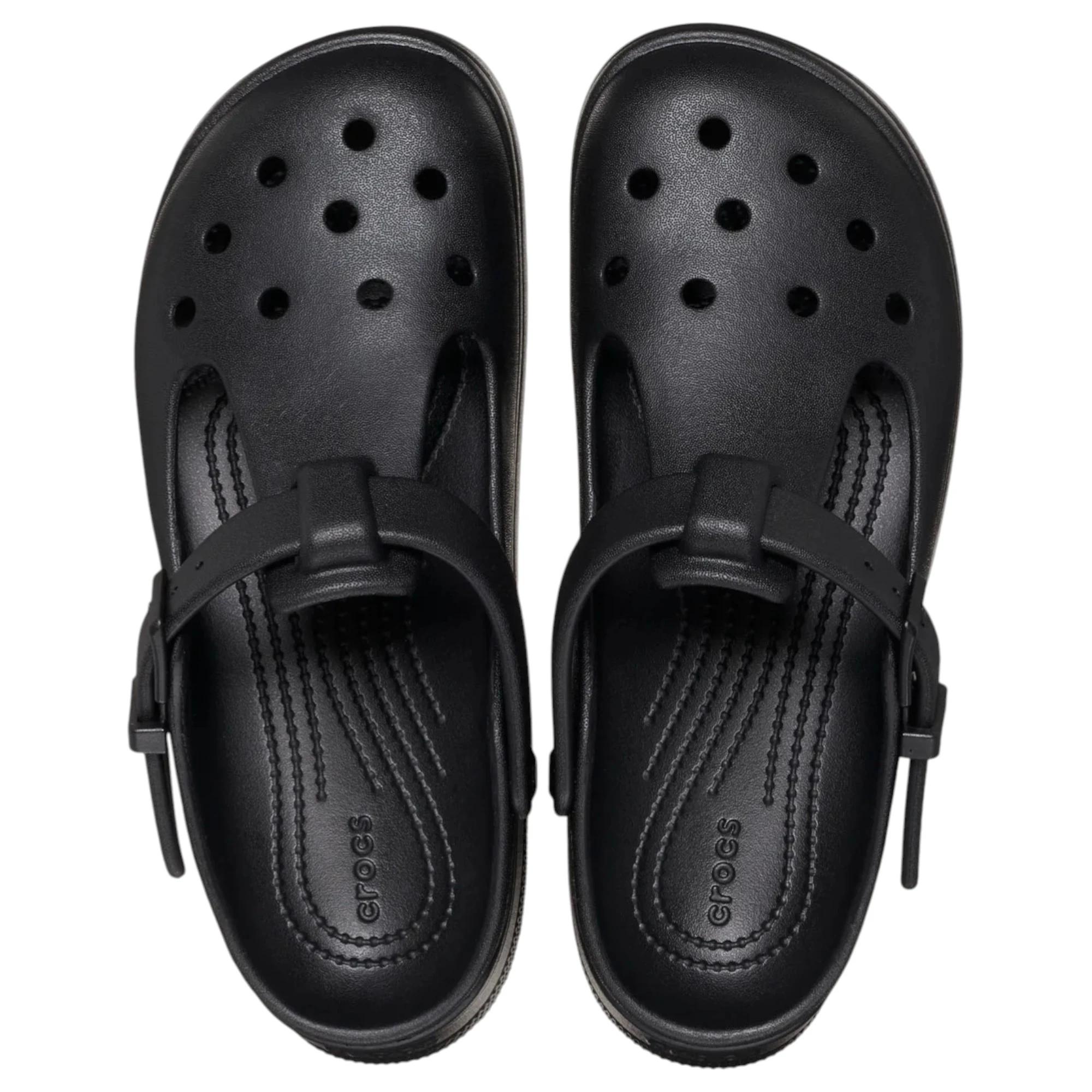 4 Crocs Unisex Classic Mary Jane Clogs Sandals BLACK, 4 of 6