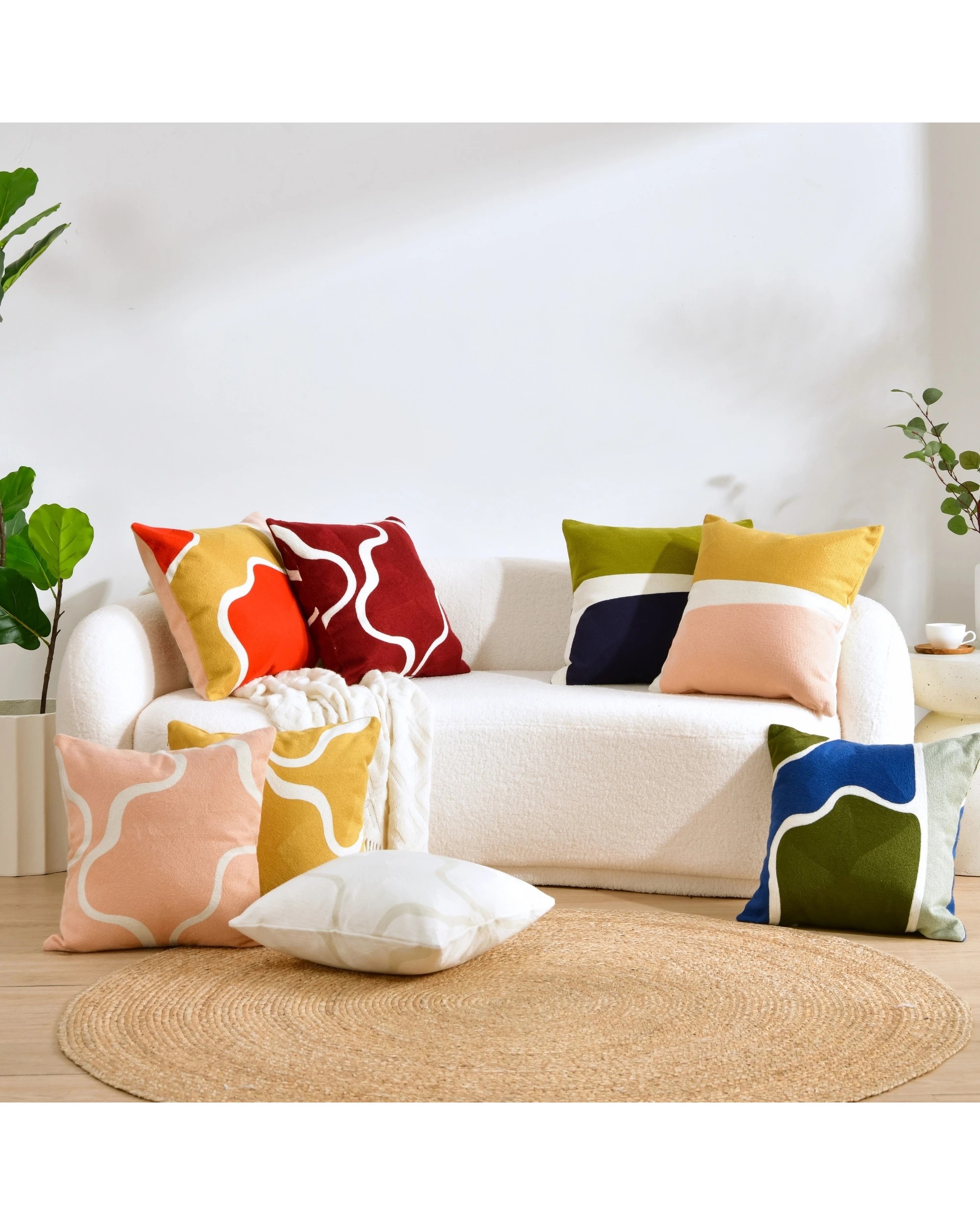 4 Cadence & Co. Louise Crewel Embroidered Cushion 45x45cm - Mustard, 4 of 4