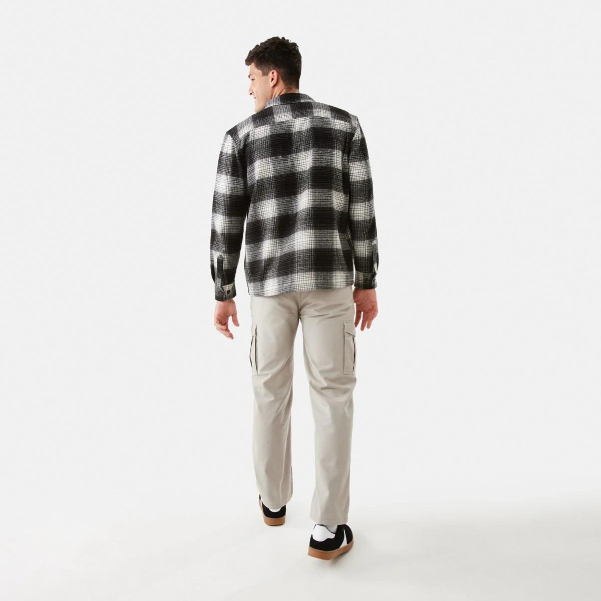 4 Long Sleeve Check Overshirt Blk Check, 4 of 8