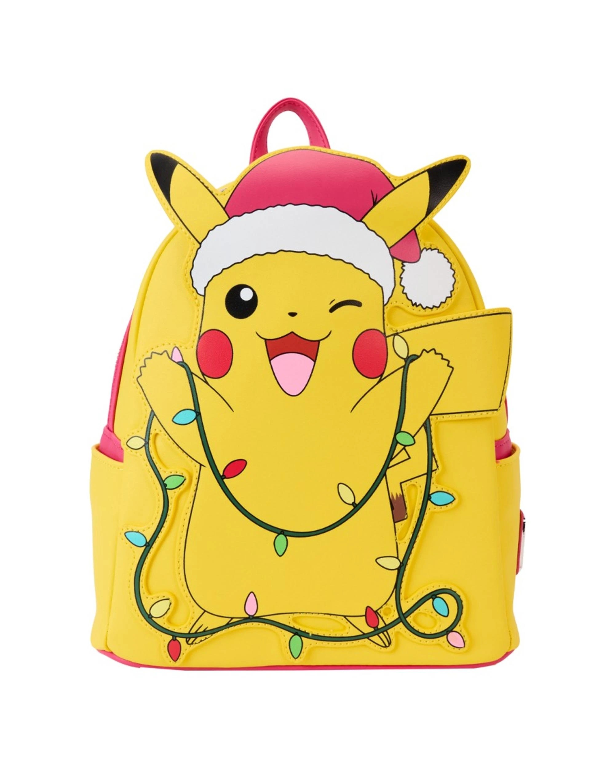 1 Loungefly Pokemon Holiday Pikachu Light Up 10 inch Faux Leather Mini Backpack - Yellow, 1 of 7