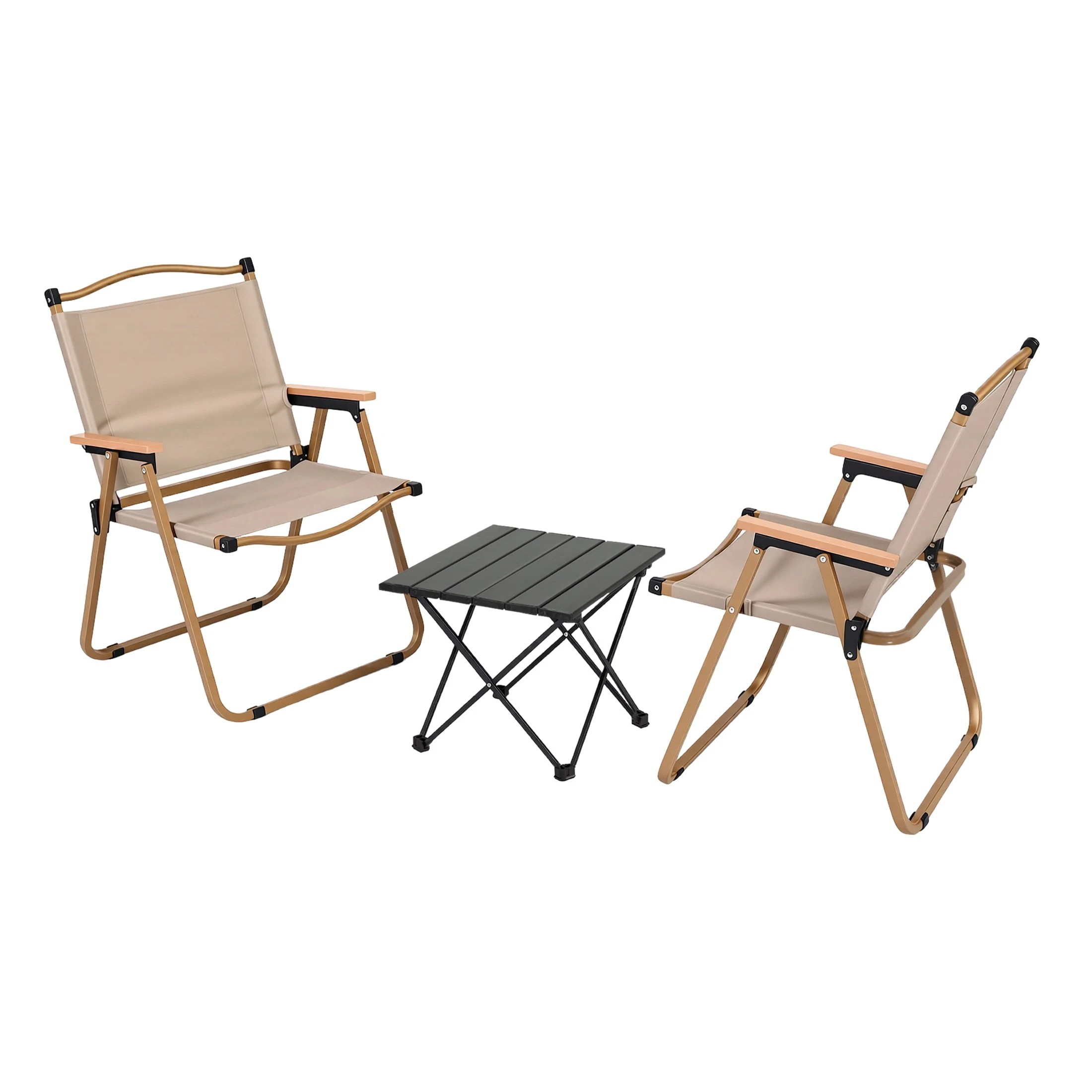 1 Weisshorn 3pc Camping Table Chair Set Outdoor Folding Aluminium Portable Picnic - Multi, 1 of 9