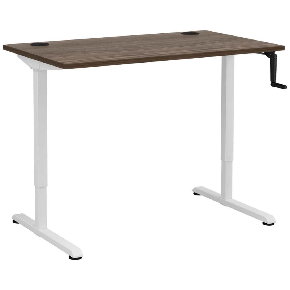 1 Matrix Manual Height Adjustable 1200mm Desk White/Walnut, 1 of 7