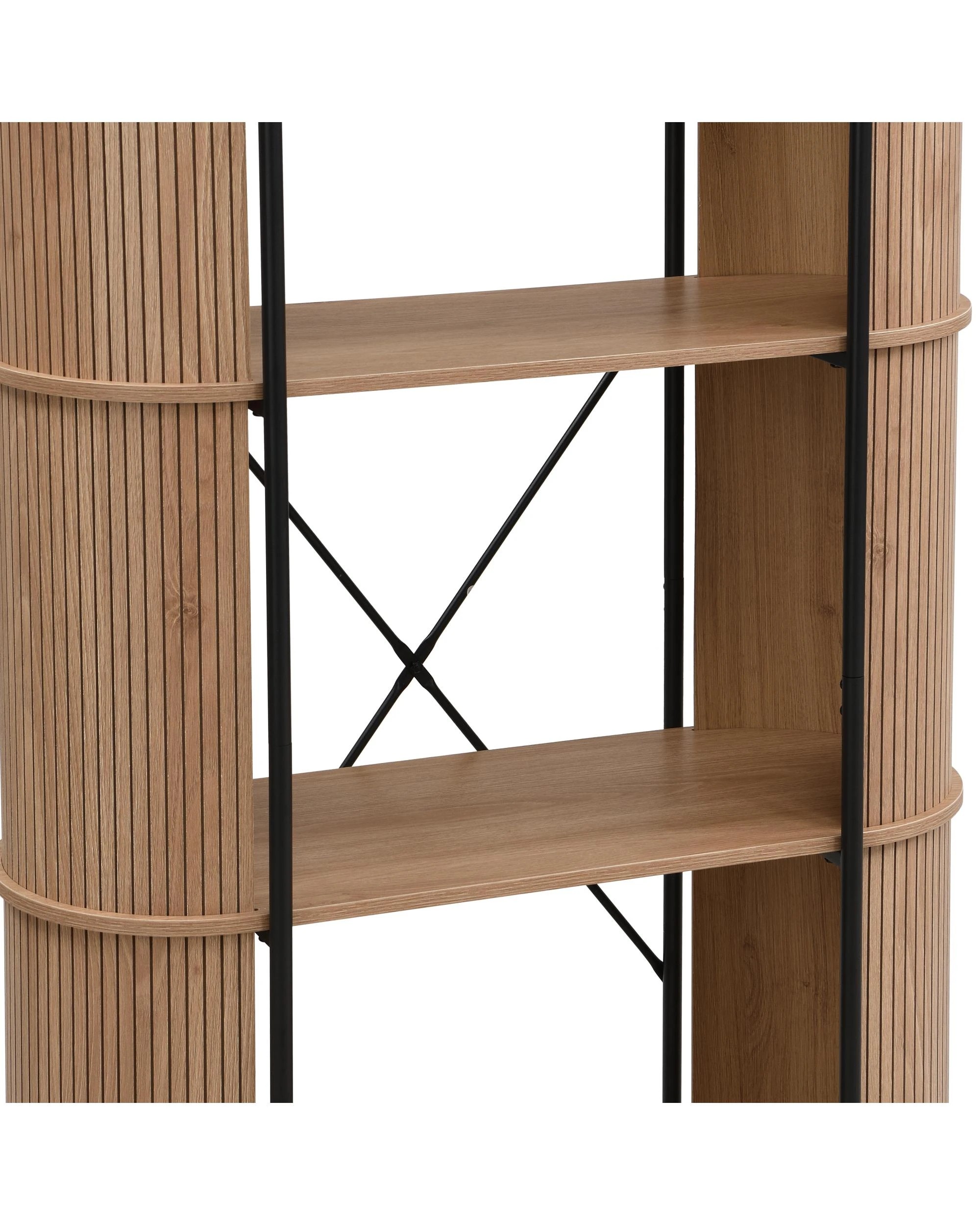 8 Kodu Bookcase Open Shelving 3 Tier Oak - Black, 8 of 10