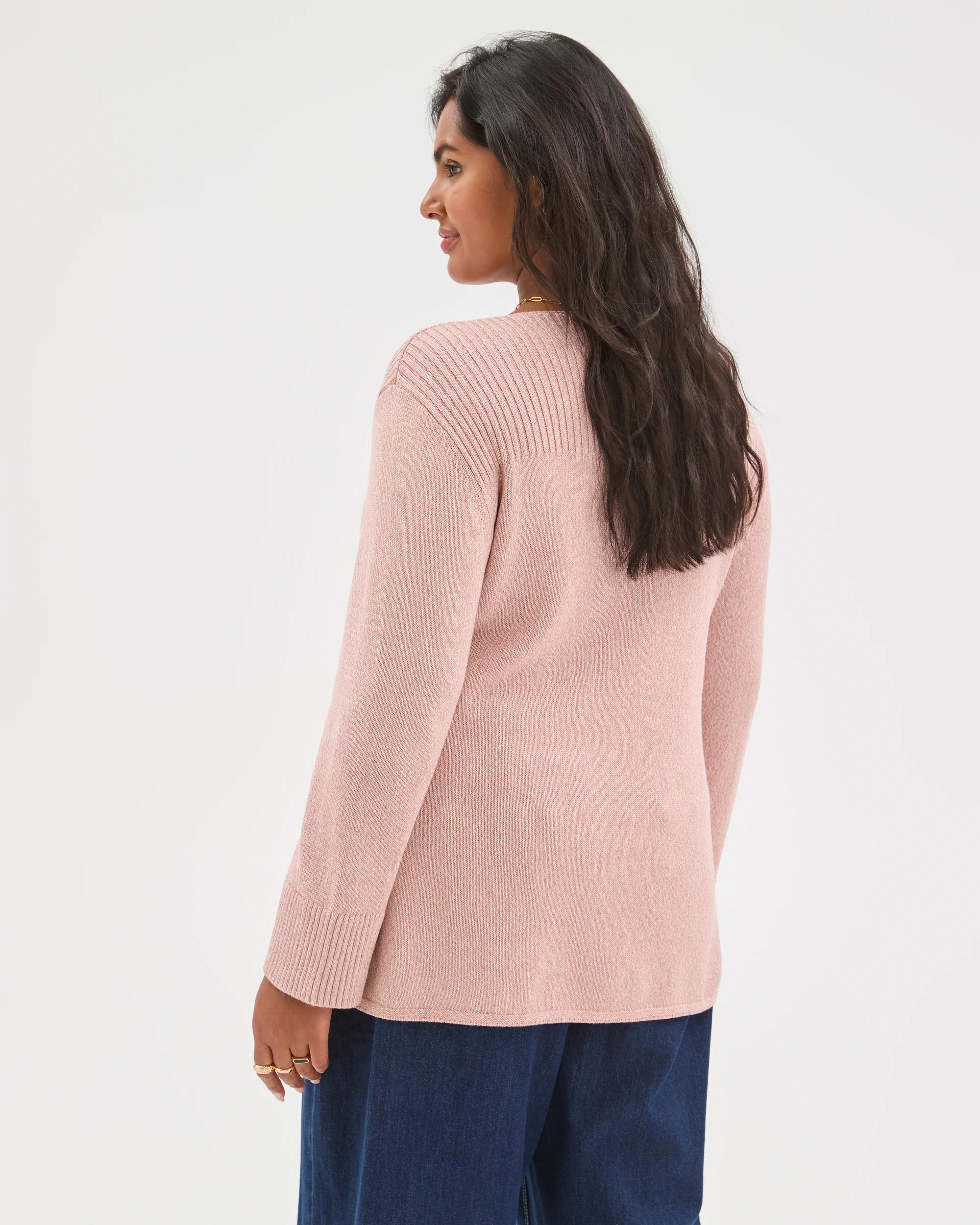 7 Target Curve Plus Size Australian Cotton Blend Ottoman Twist Jumper SOFT BLUSH TWIST, 7 of 7