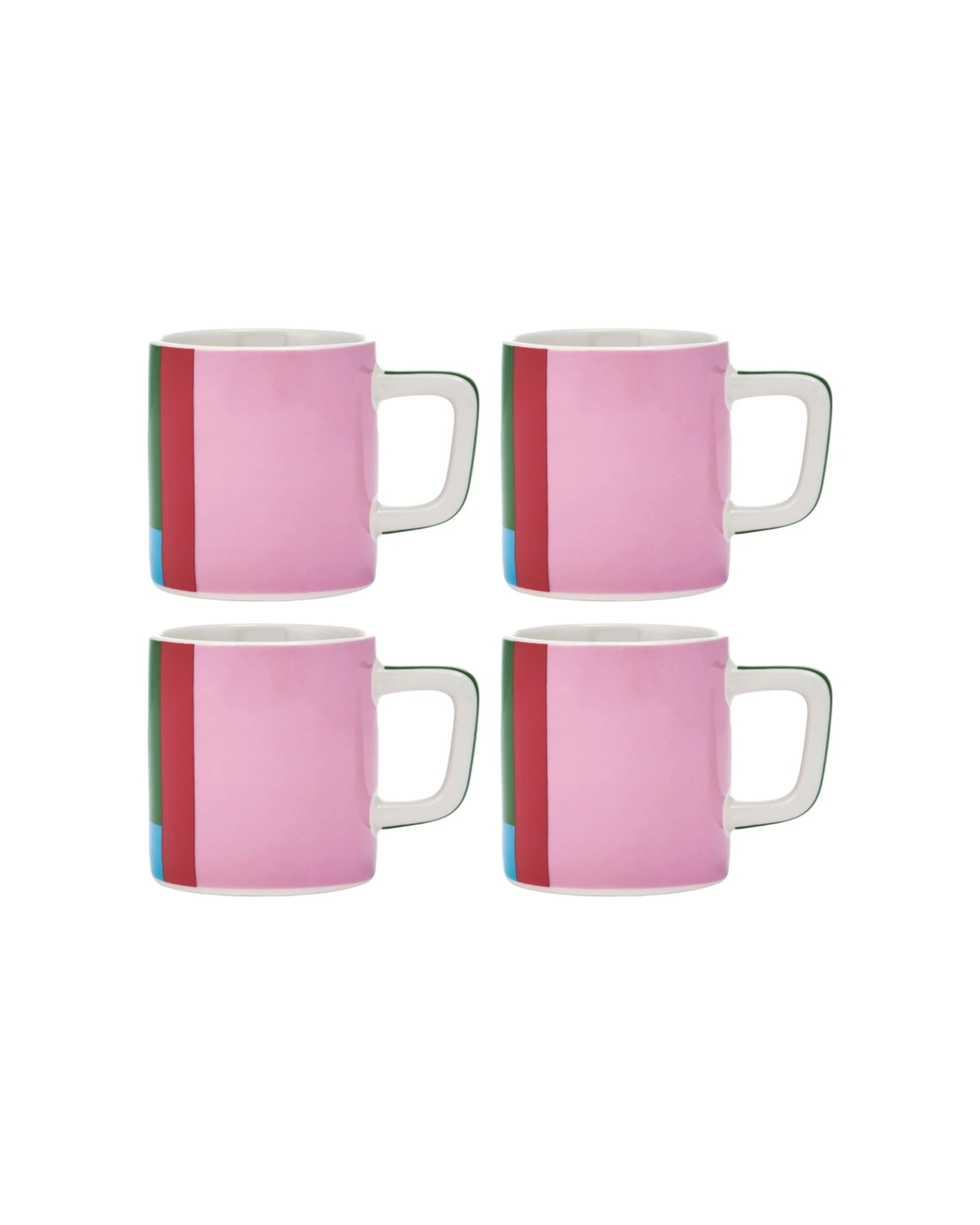 1 La Cafetiere 4pk Ceramic Espresso Cup Drinking Mug Set 120ml Utopian Lines - Pink, 1 of 7