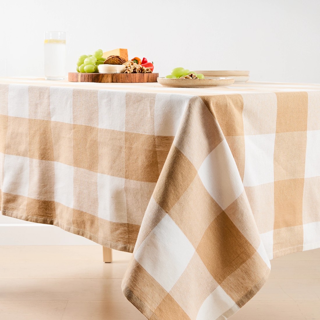 1 Check Tablecloth - Biscuit, 1 of 6