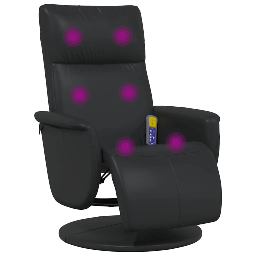 2 vidaXL massage recliner chair Adjustable Armrests - Black, 2 of 9