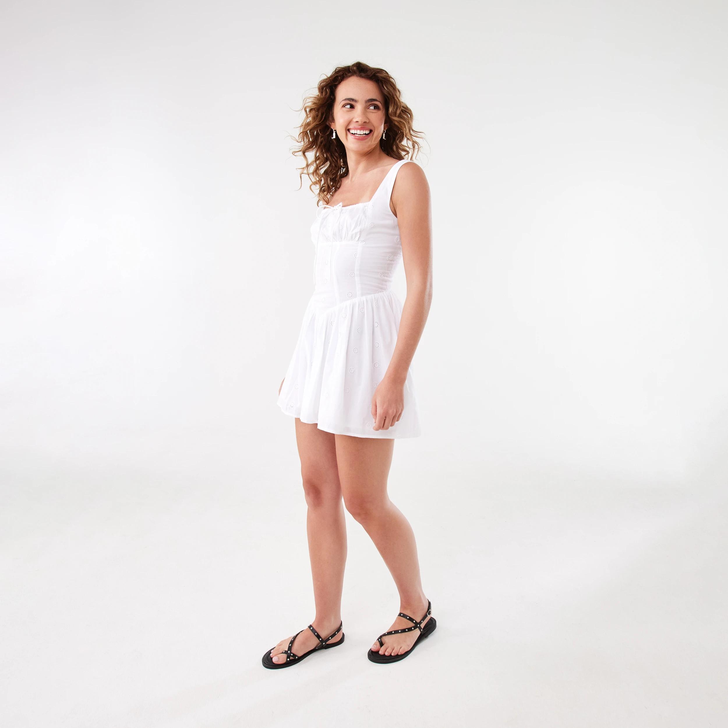 5 Boho Broderie Corset Mini Dress White, 5 of 10