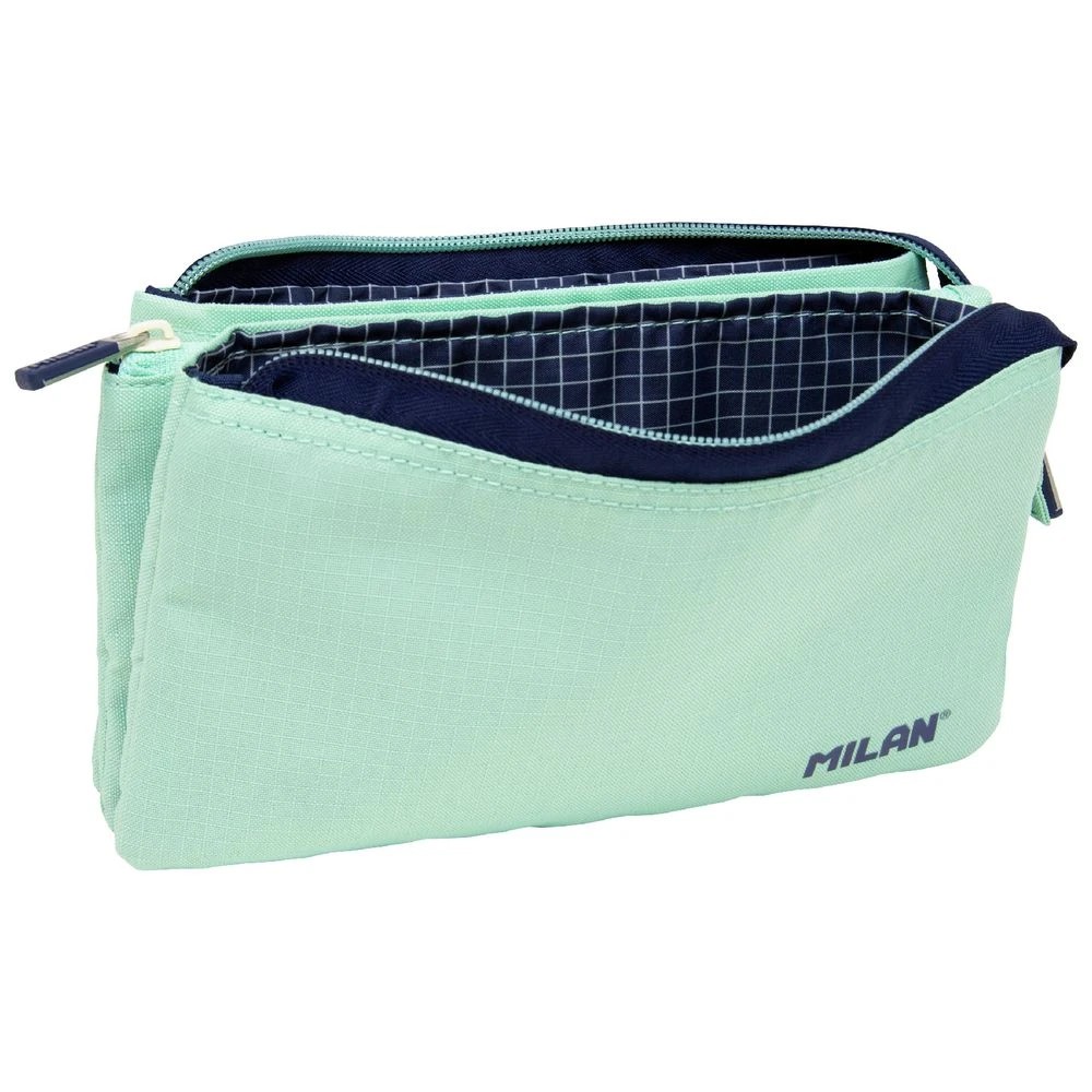 2 Milan Triple Zip Pencil Case Mint, 2 of 3