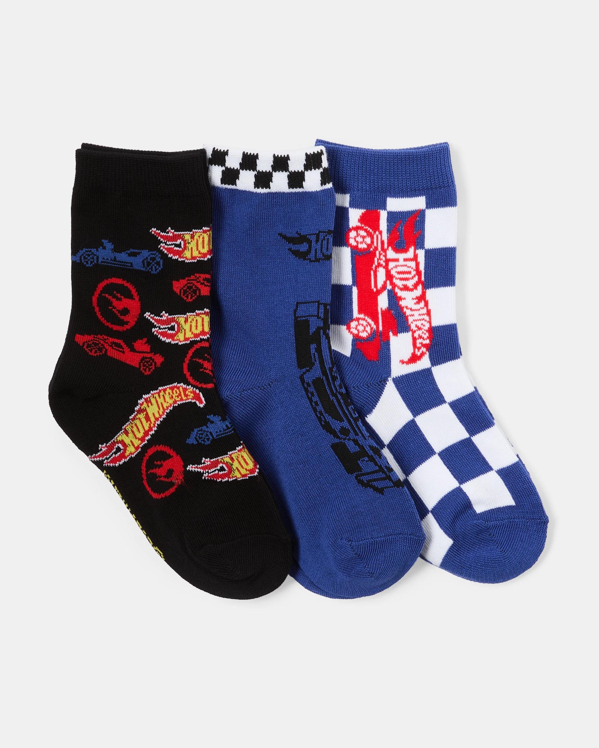 2 3 Pack Hot Wheels License Crew Socks Hotwheels, 2 of 4